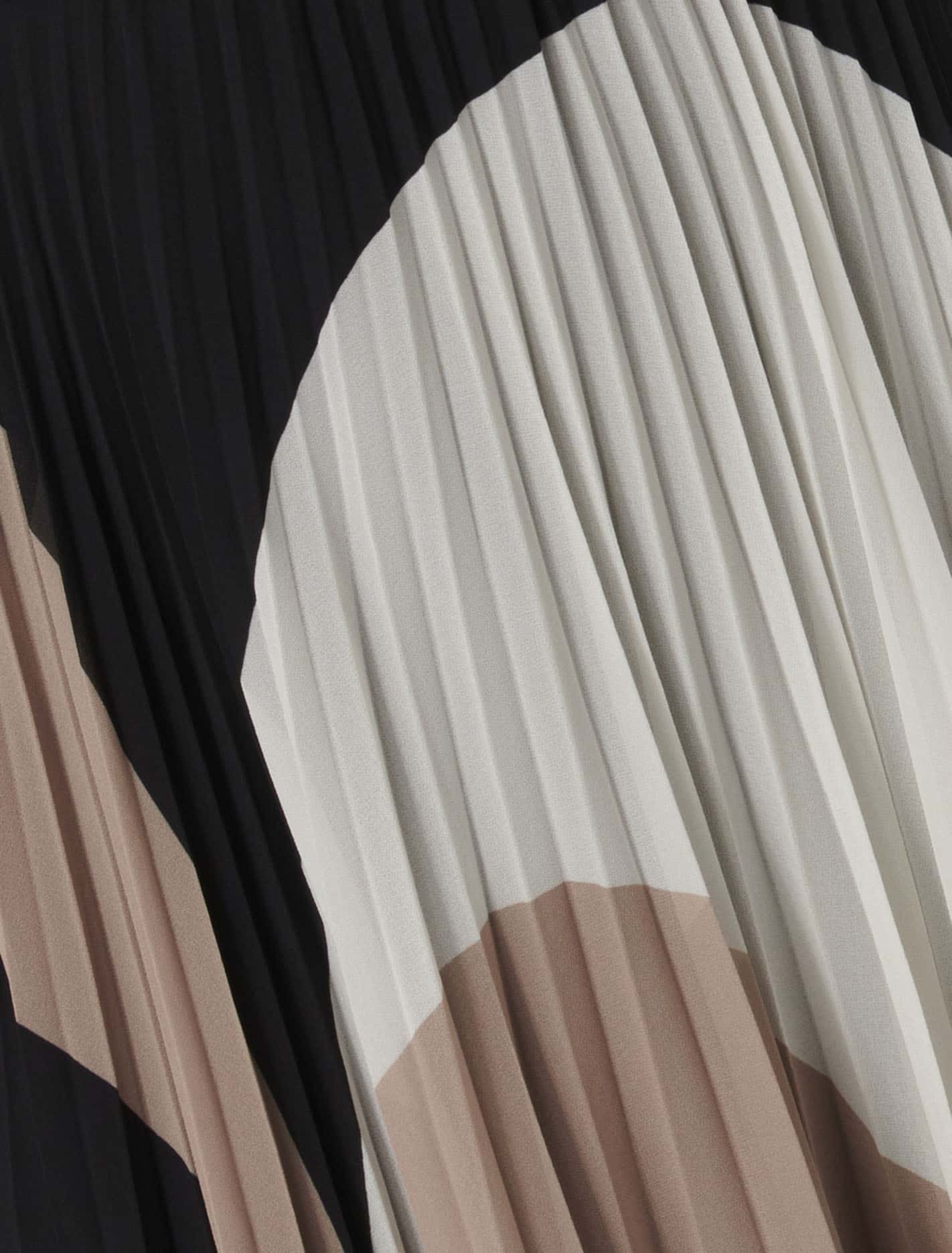 Milan Curve Pleated Belt Midi Dress Blake Abstract