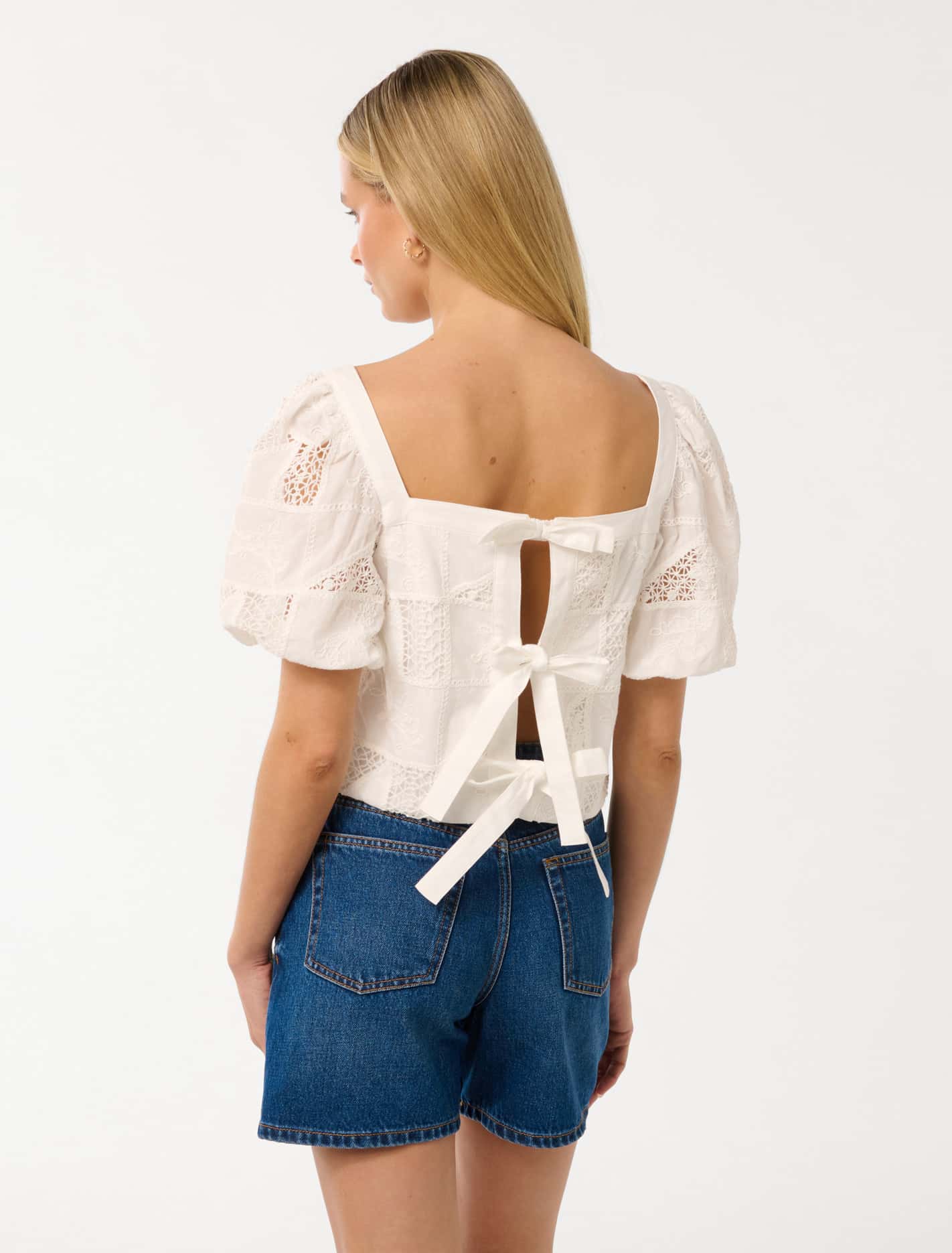 Katya Embroidered Top Porcelain