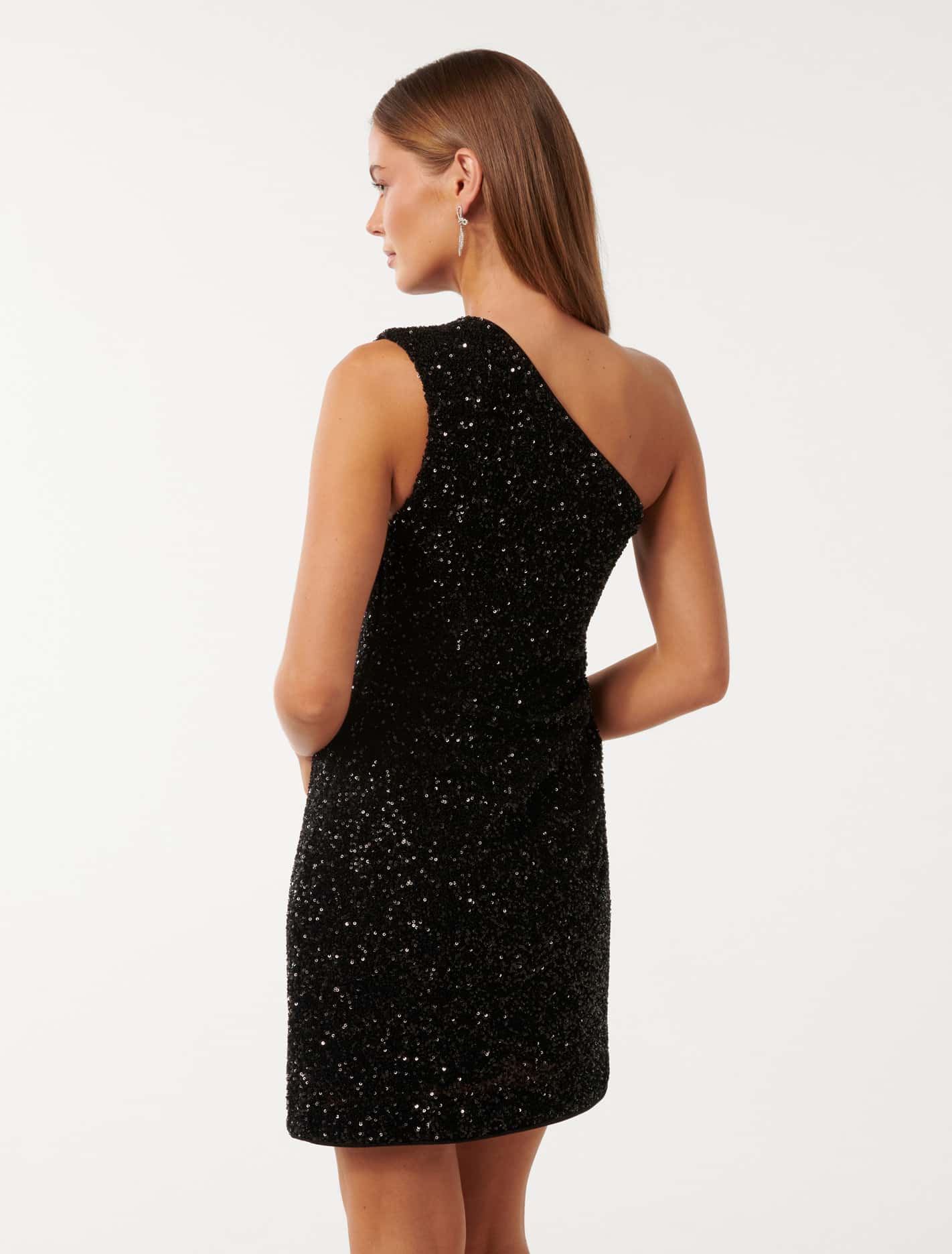 Rosalia Sequin Mini Dress Black