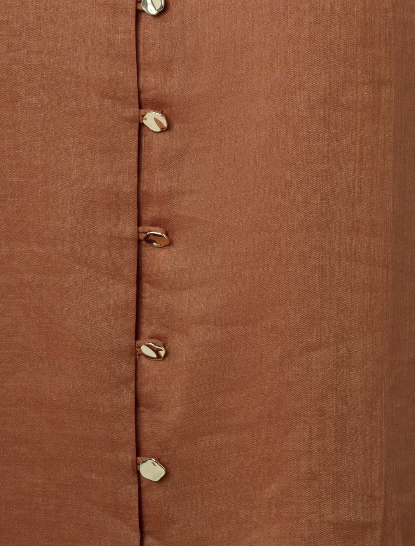 Paloma Curve Puff Sleeve Blouse Mocha Bisque