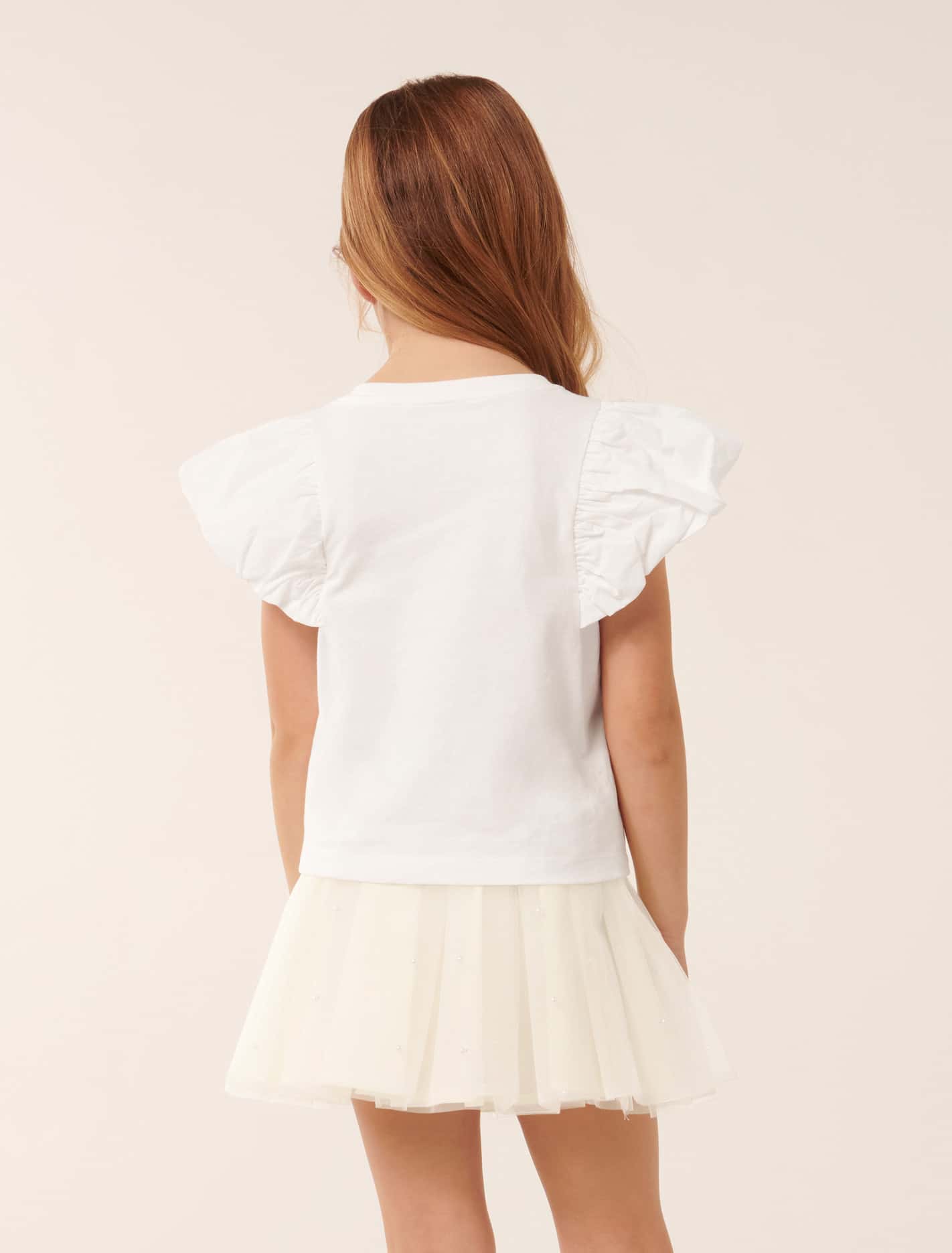 Joy Flower Girls Tee White Cloud