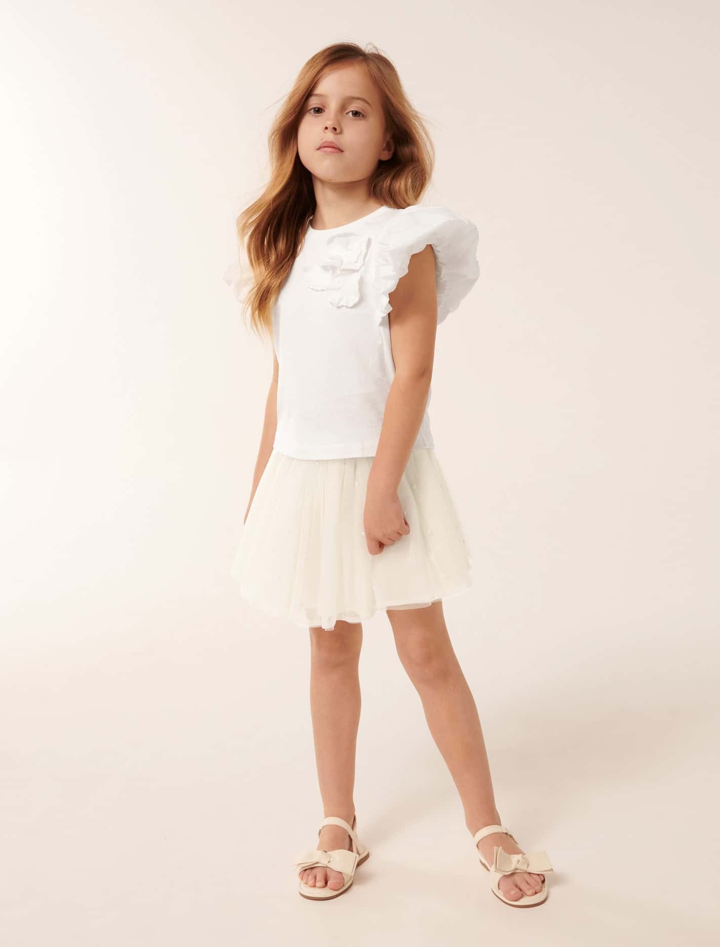 Joy Flower Girls Tee White Cloud
