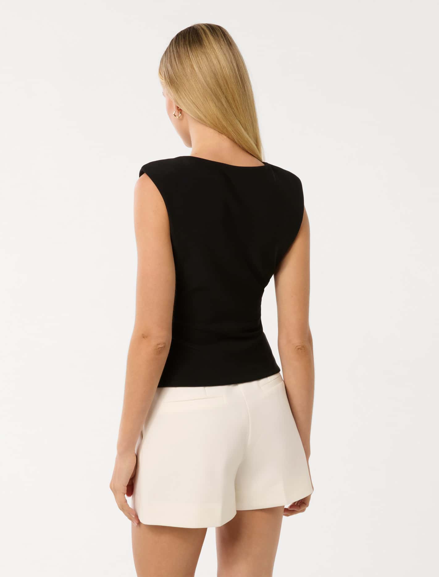 Chloe Shoulder Pad Top Black