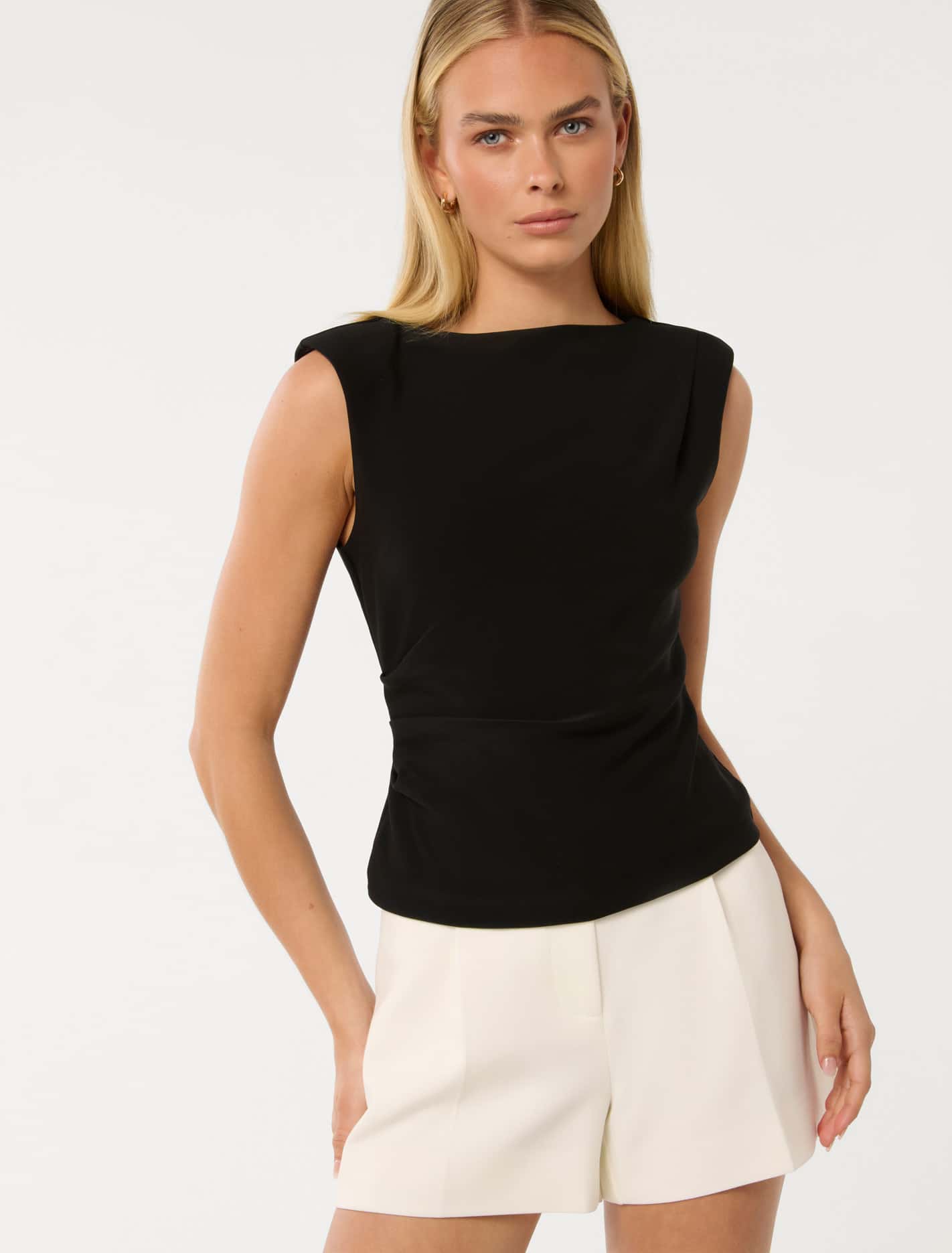Chloe Shoulder Pad Top Black