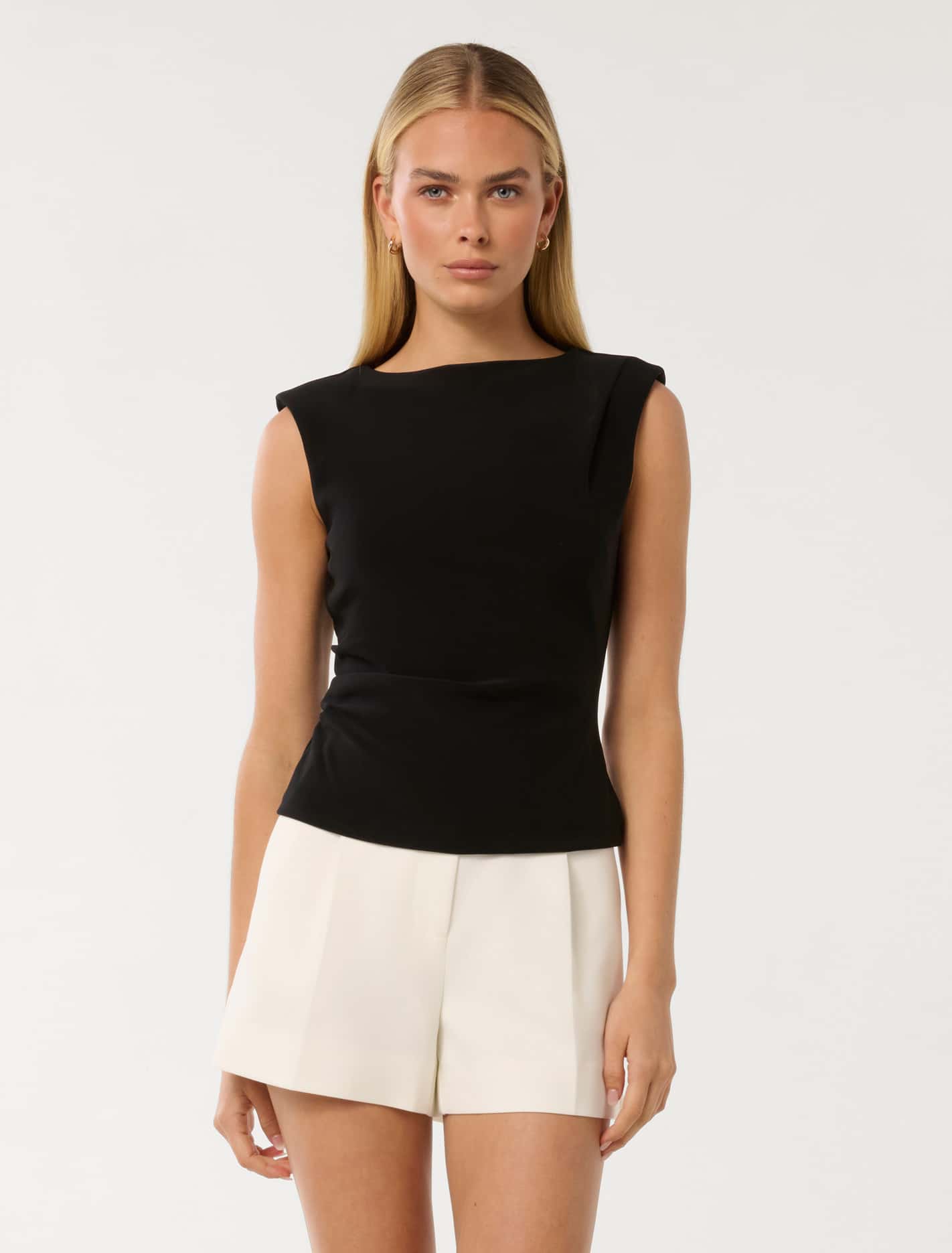 Chloe Shoulder Pad Top Black