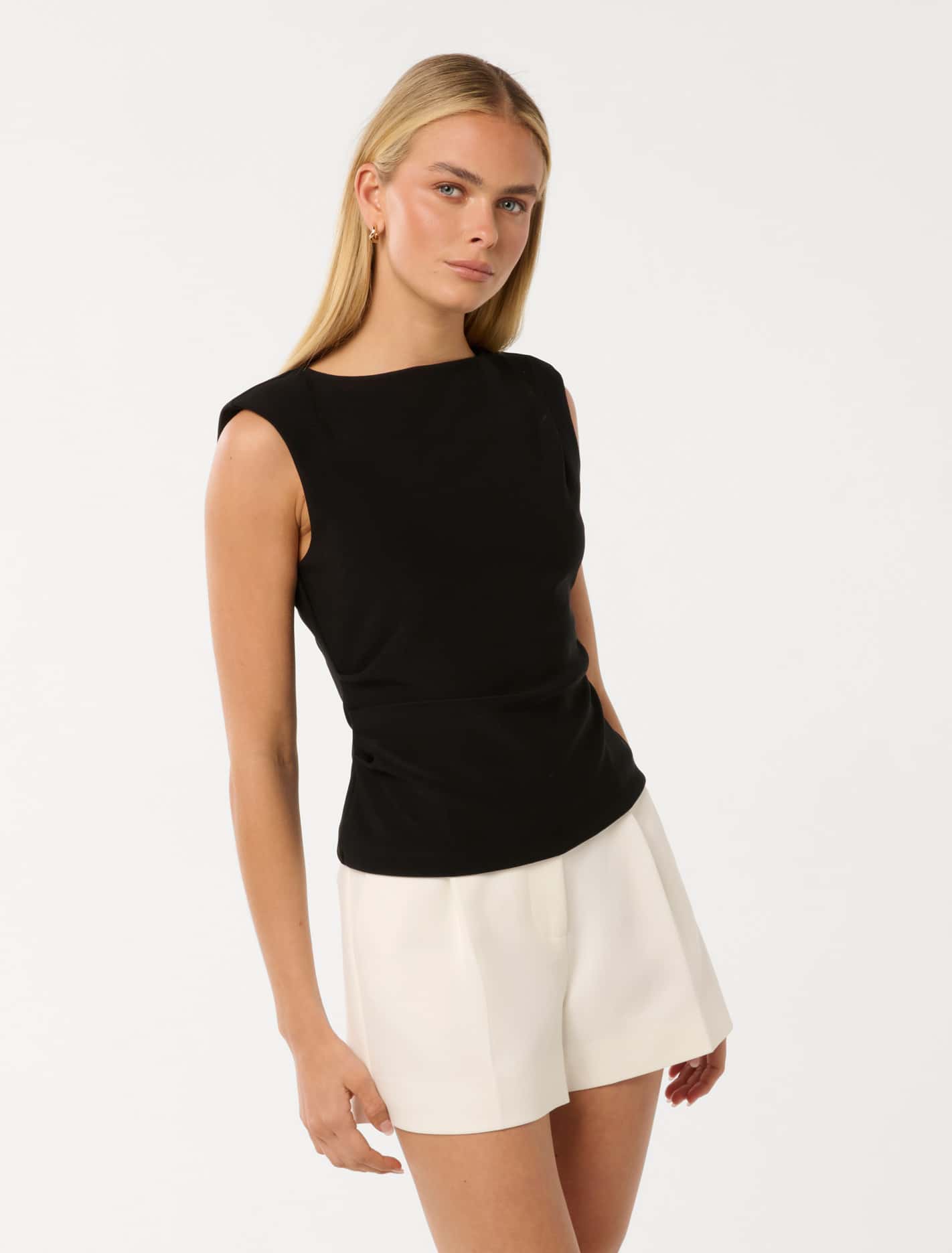 Chloe Shoulder Pad Top Black