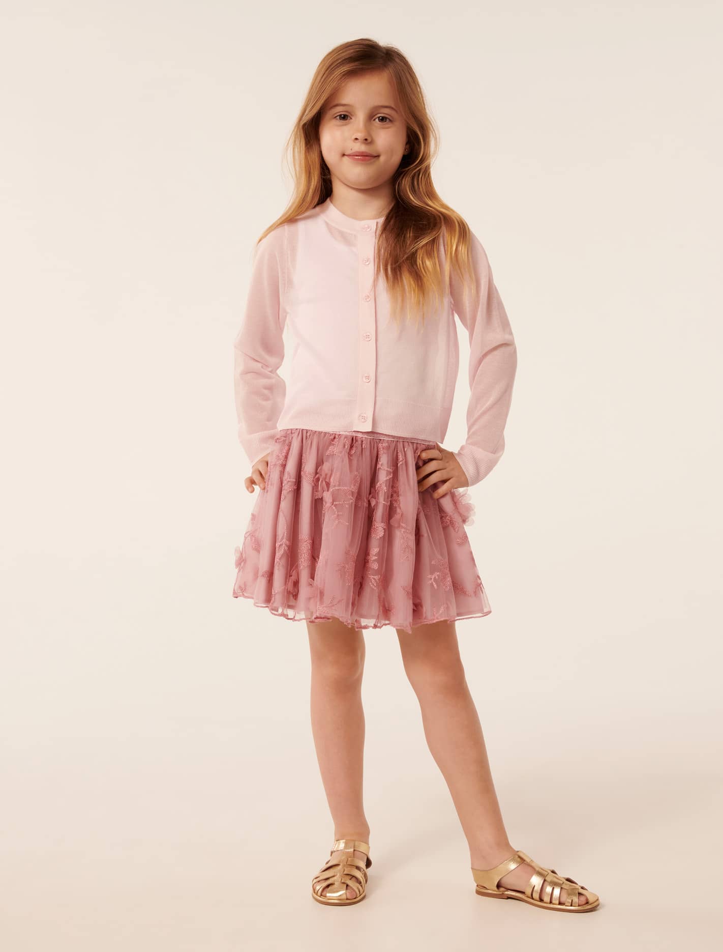 Juliet Gossamer Girls Cardigan Lilac Fog