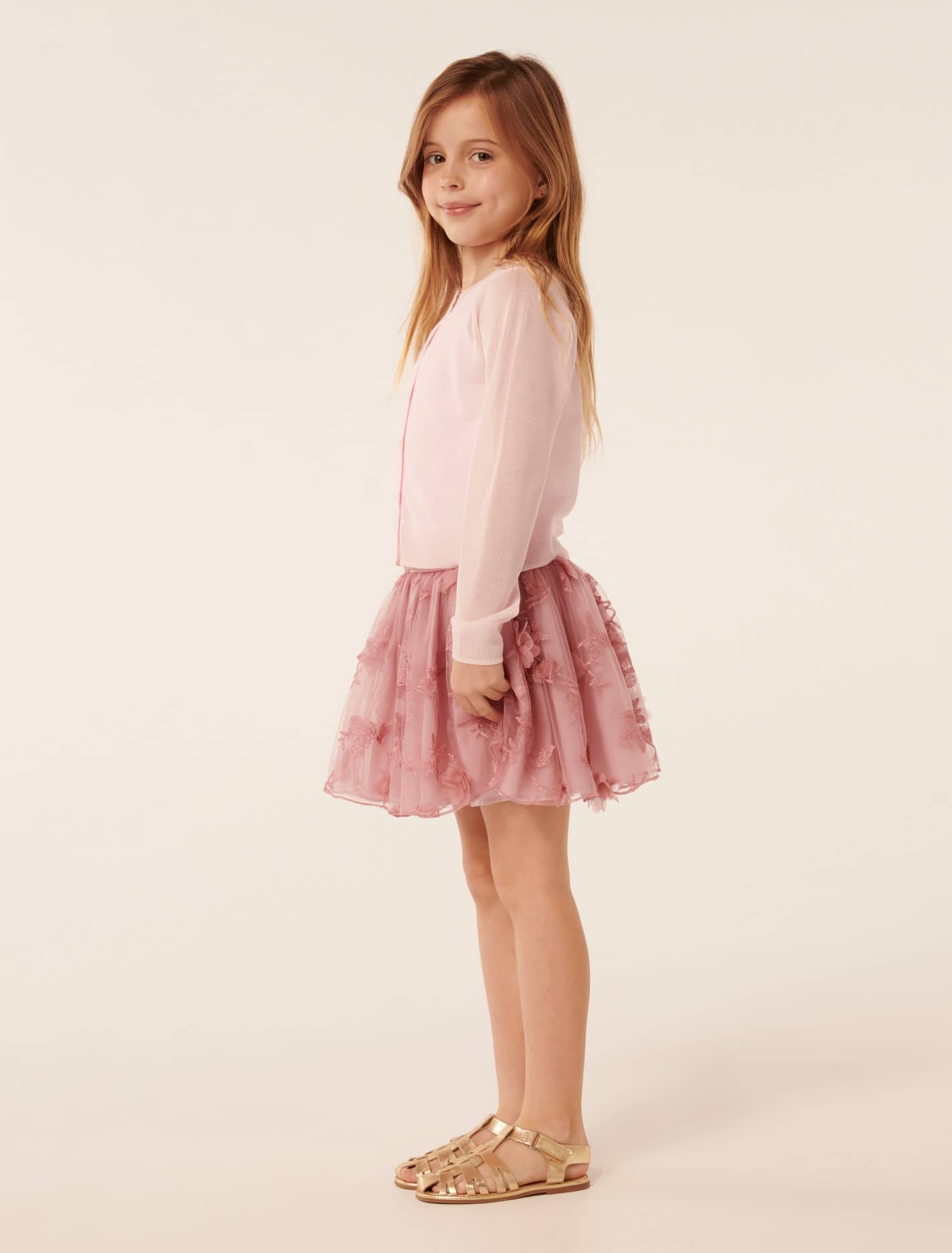 Juliet Gossamer Girls Cardigan Lilac Fog