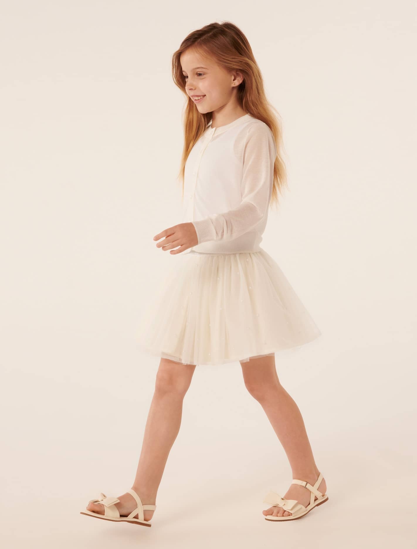Juliet Gossamer Girls Cardigan White Cloud
