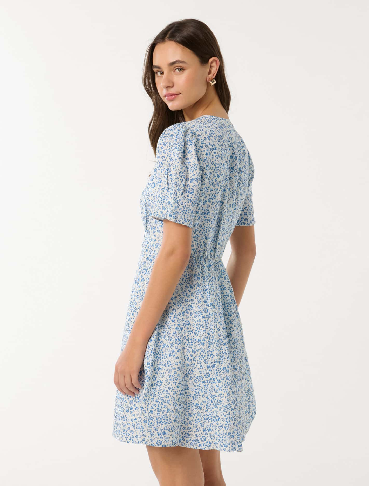 Saffron Printed Mini Sun Dress Blue Park Ditsy