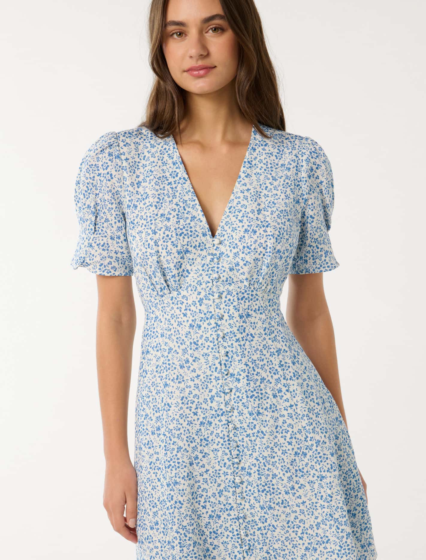 Saffron Printed Mini Sun Dress Blue Park Ditsy