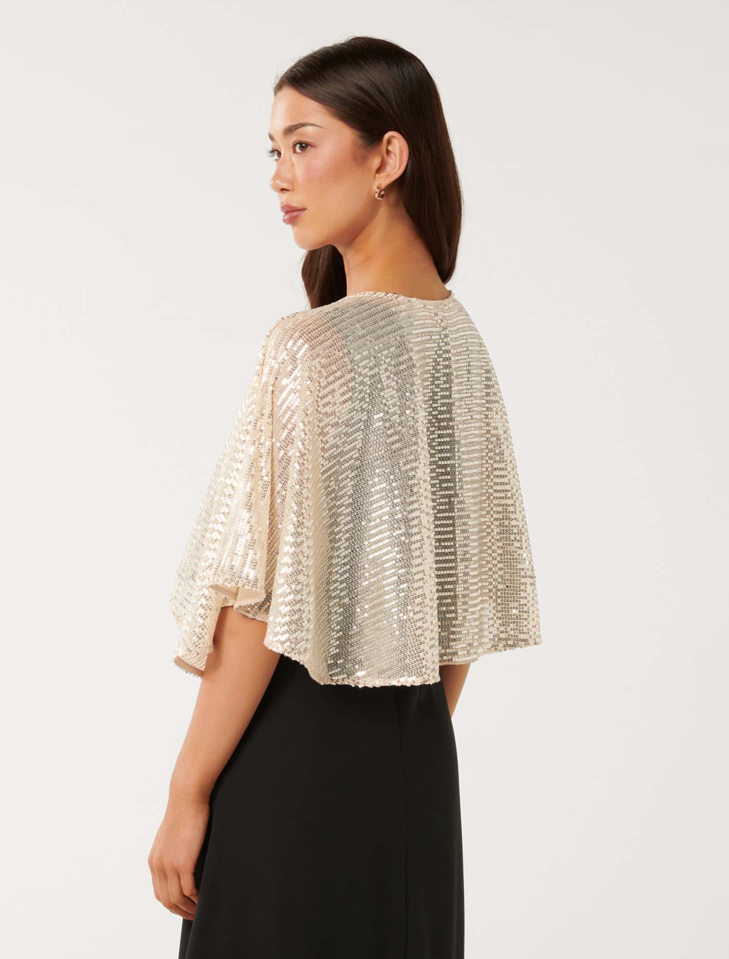 Serena Sequin Cape Champagne