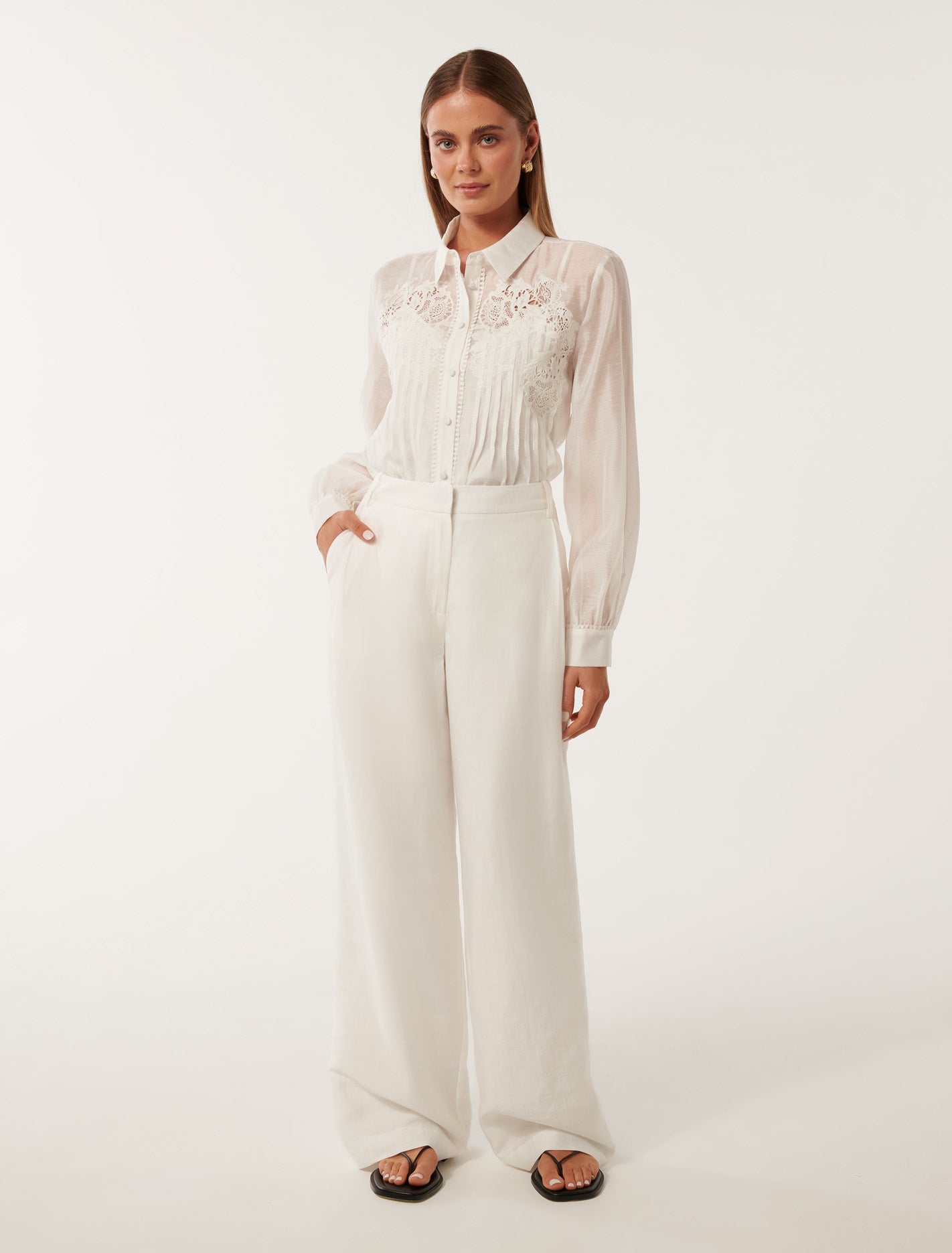 Azura Embroidered Shirt Porcelain