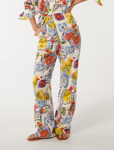 Saige Linen Wide-Leg Pants Sorrento Tile Co-ord