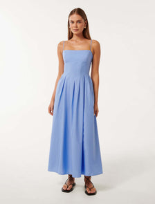 Courtney Cotton Midi Dress Hydrangea