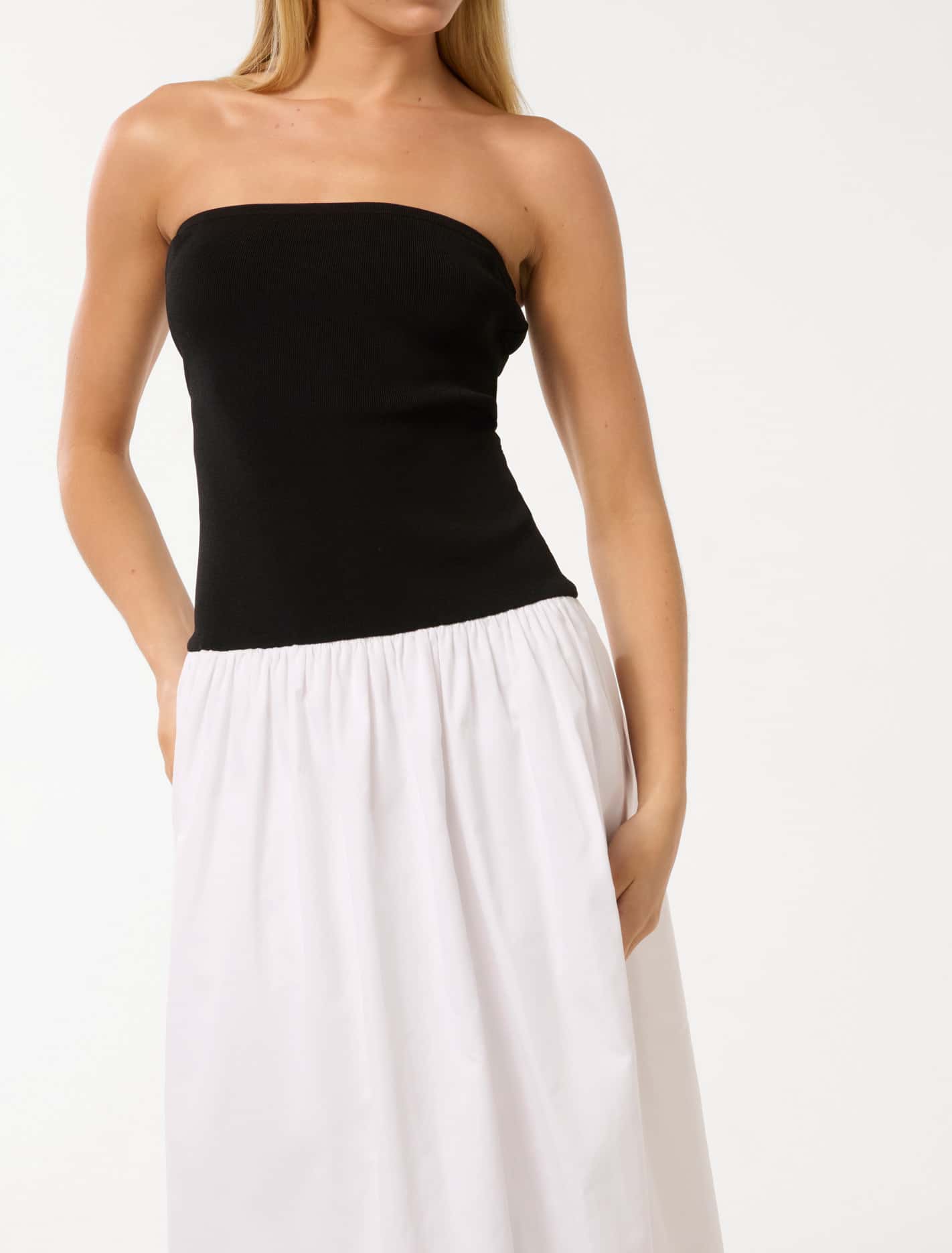 Renee Contrast Midi Dress Mono