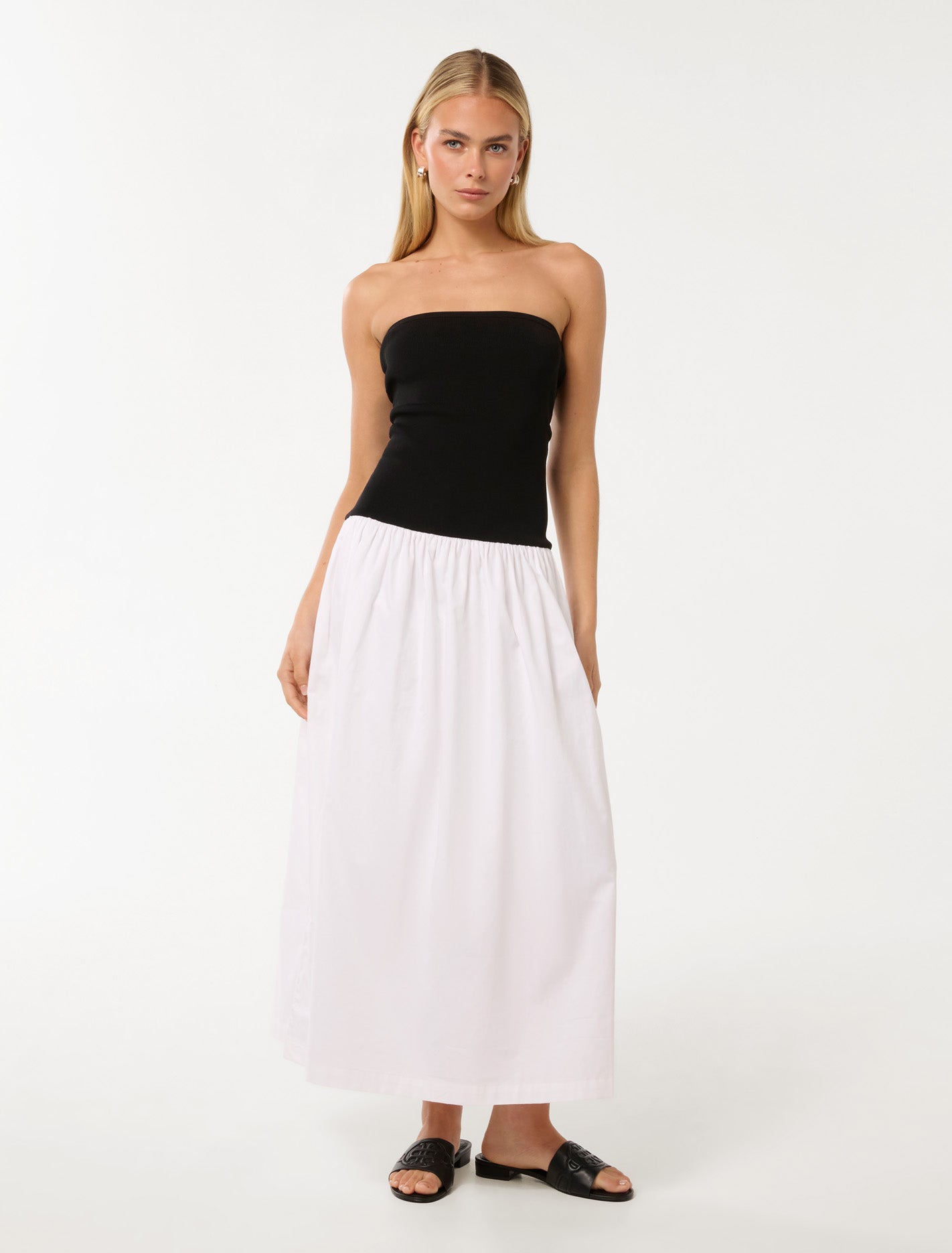 Renee Contrast Midi Dress Mono
