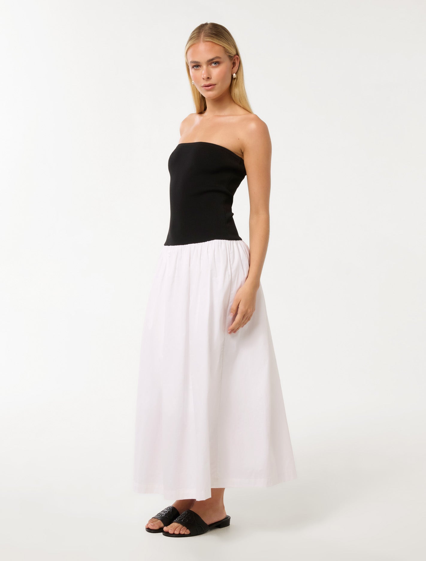 Renee Contrast Midi Dress Mono