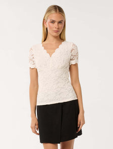 Yianna Lace Top Porcelain