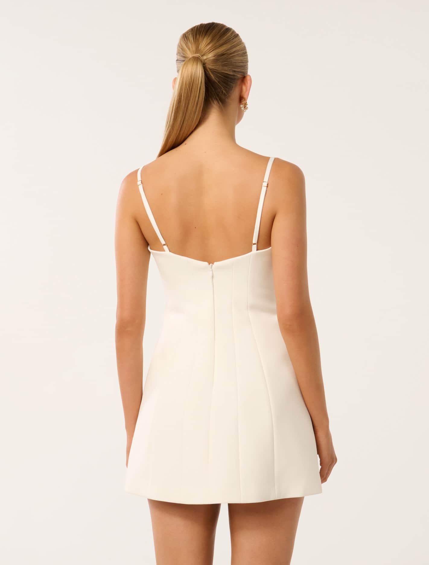 Hayley Bow-Front Mini Dress Porcelain