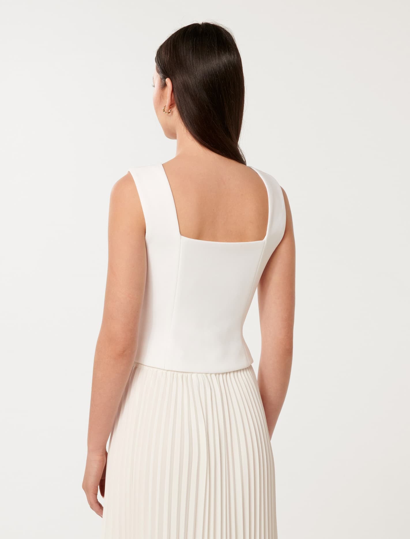 Yas Square Neck Top Porcelain