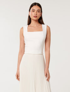 Yas Square Neck Top Porcelain