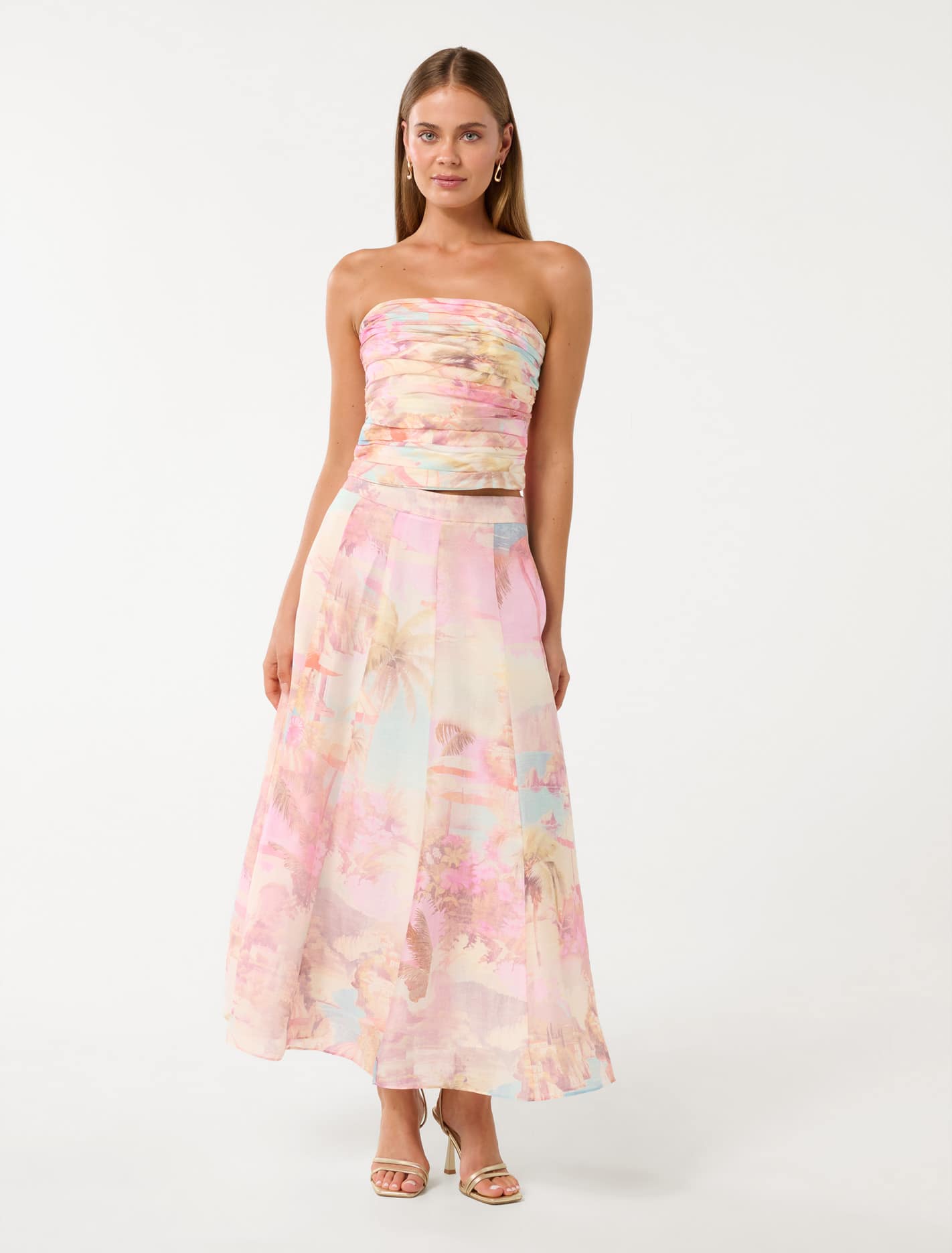 Laia Tucked Strapless Top Soft Italian Holiday Co-ord