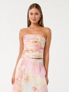 Laia Tucked Strapless Top Soft Italian Holiday Co-ord
