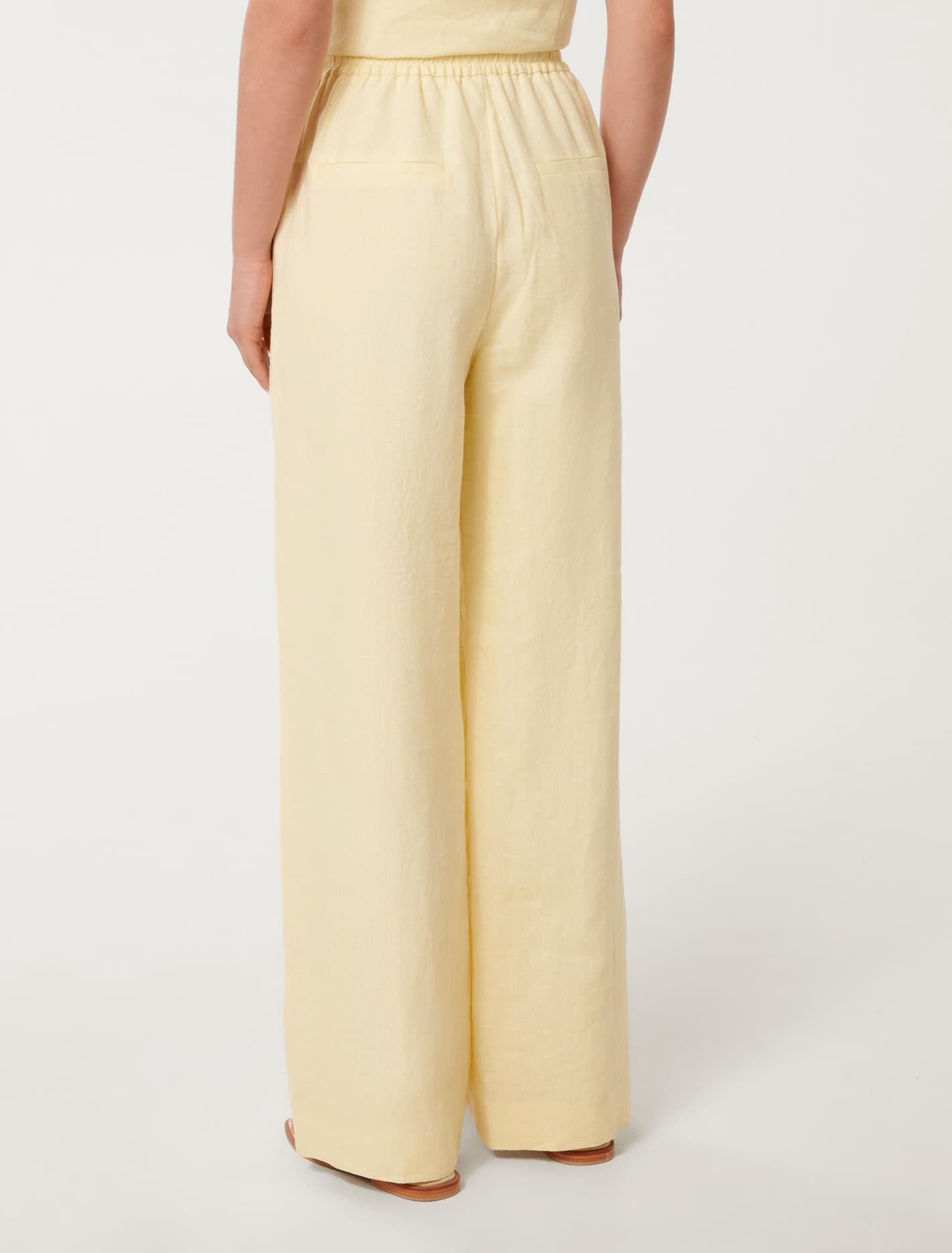 Erin Linen Drawstring Trousers Lemon Drop Co-ord