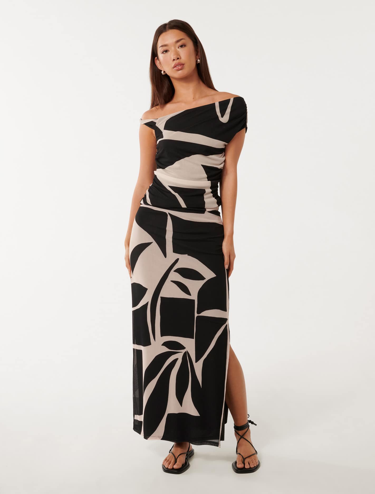 Mia Mesh Maxi Skirt Risley Abstract Co-Ord