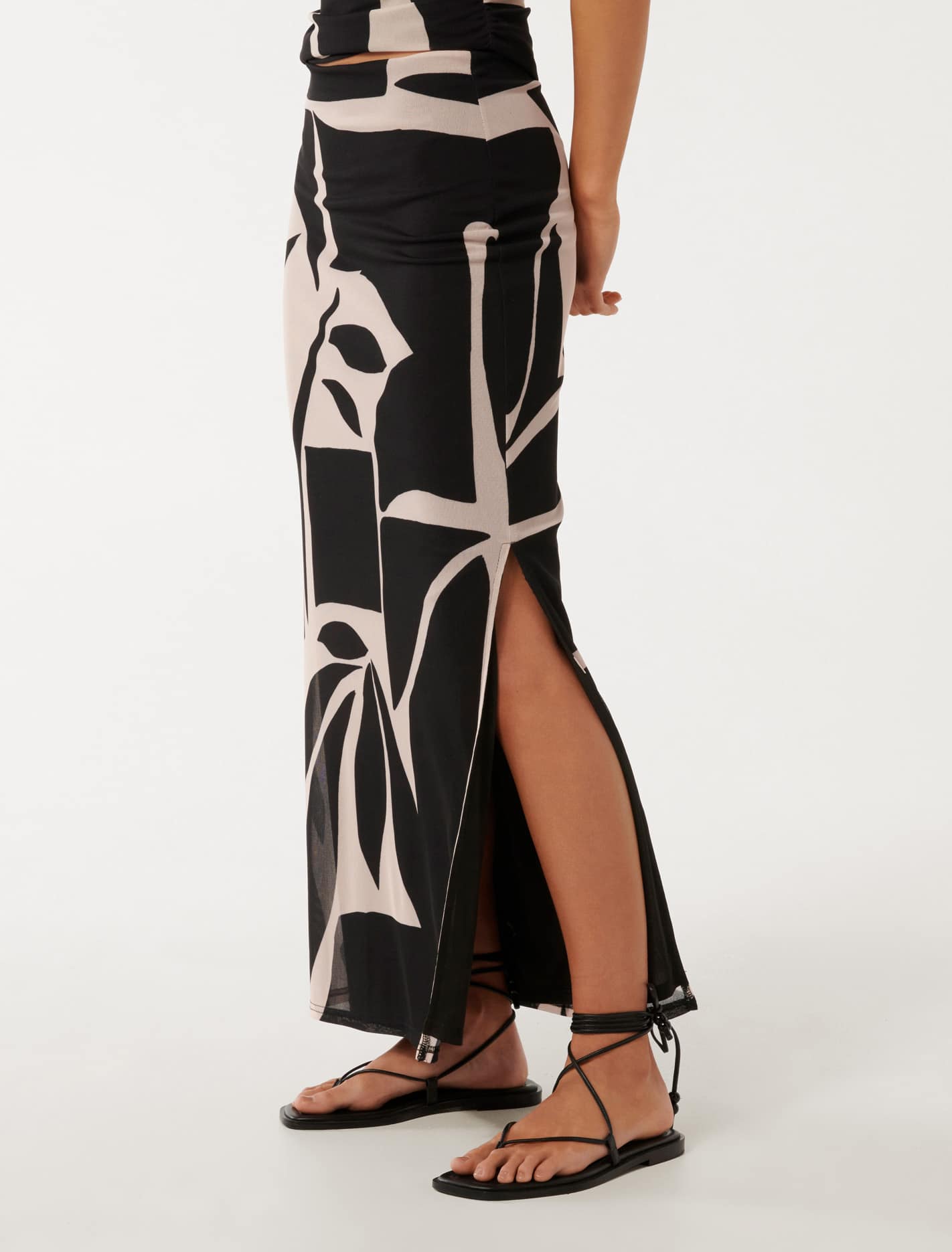 Mia Mesh Maxi Skirt Risley Abstract Co-Ord