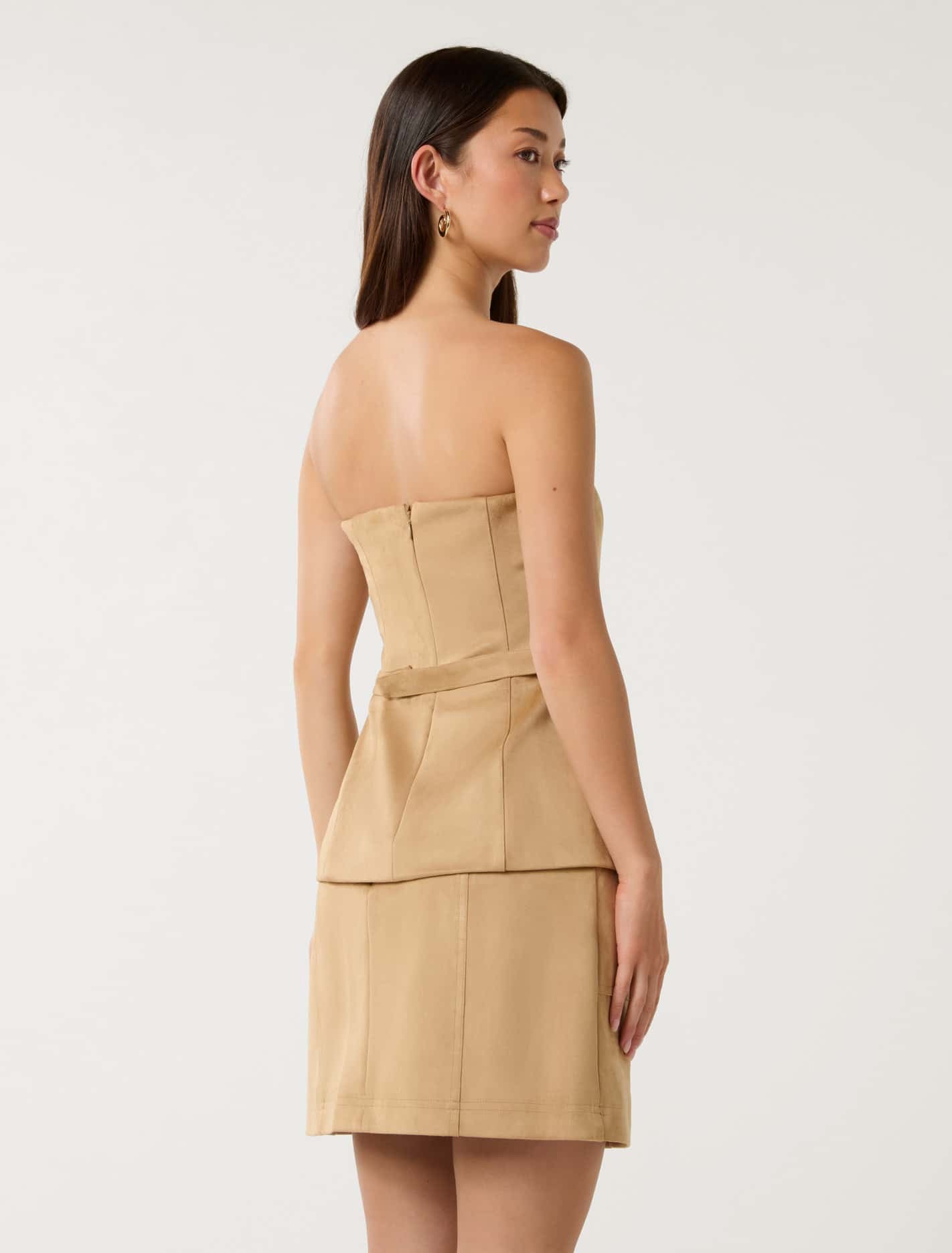 Avery Vegan Suede Bustier Caramel