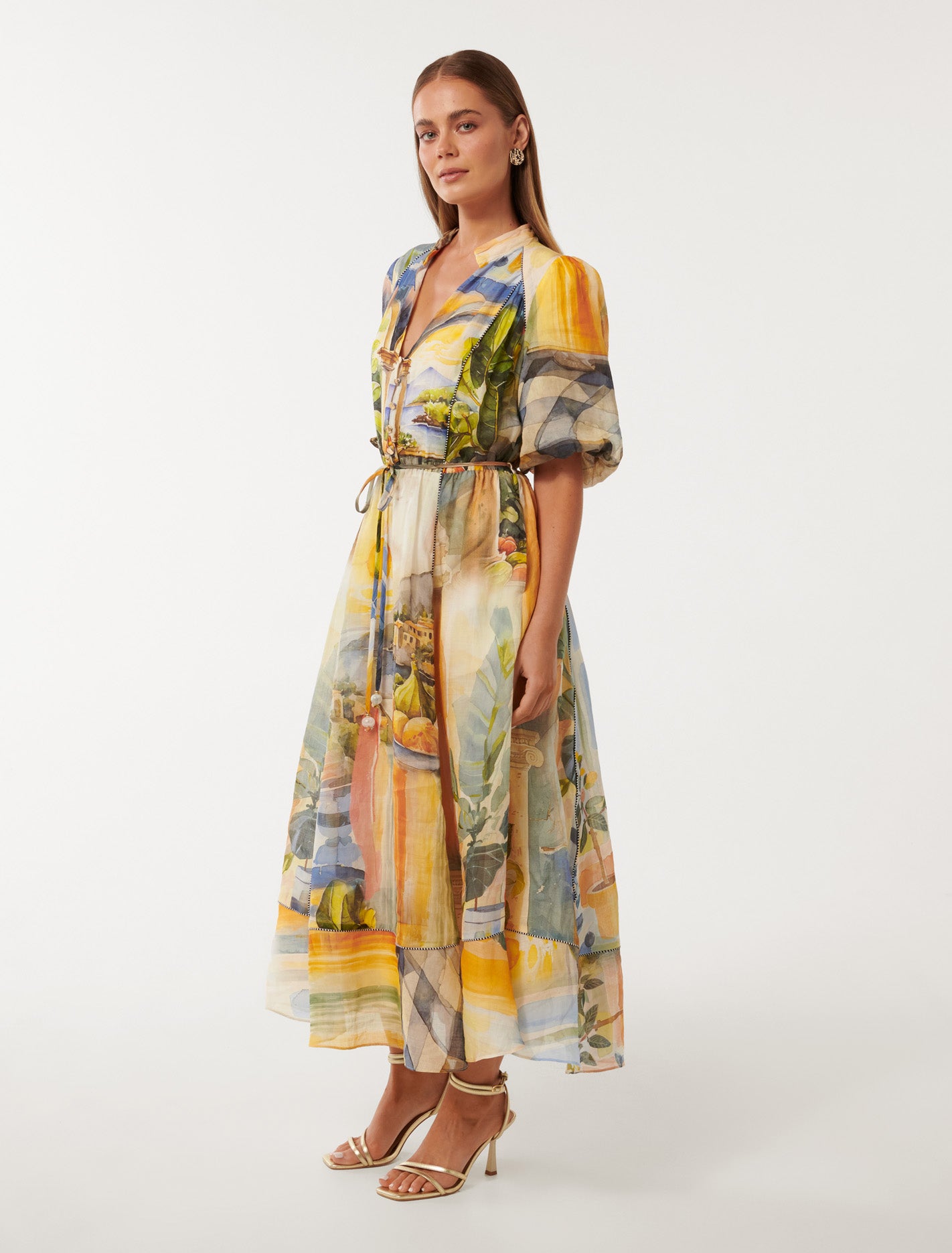 Viola Printed Midi Dress Tuscan Holiday