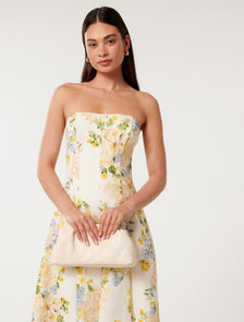 Signature Saskia Soft Quilt Clutch Ivory