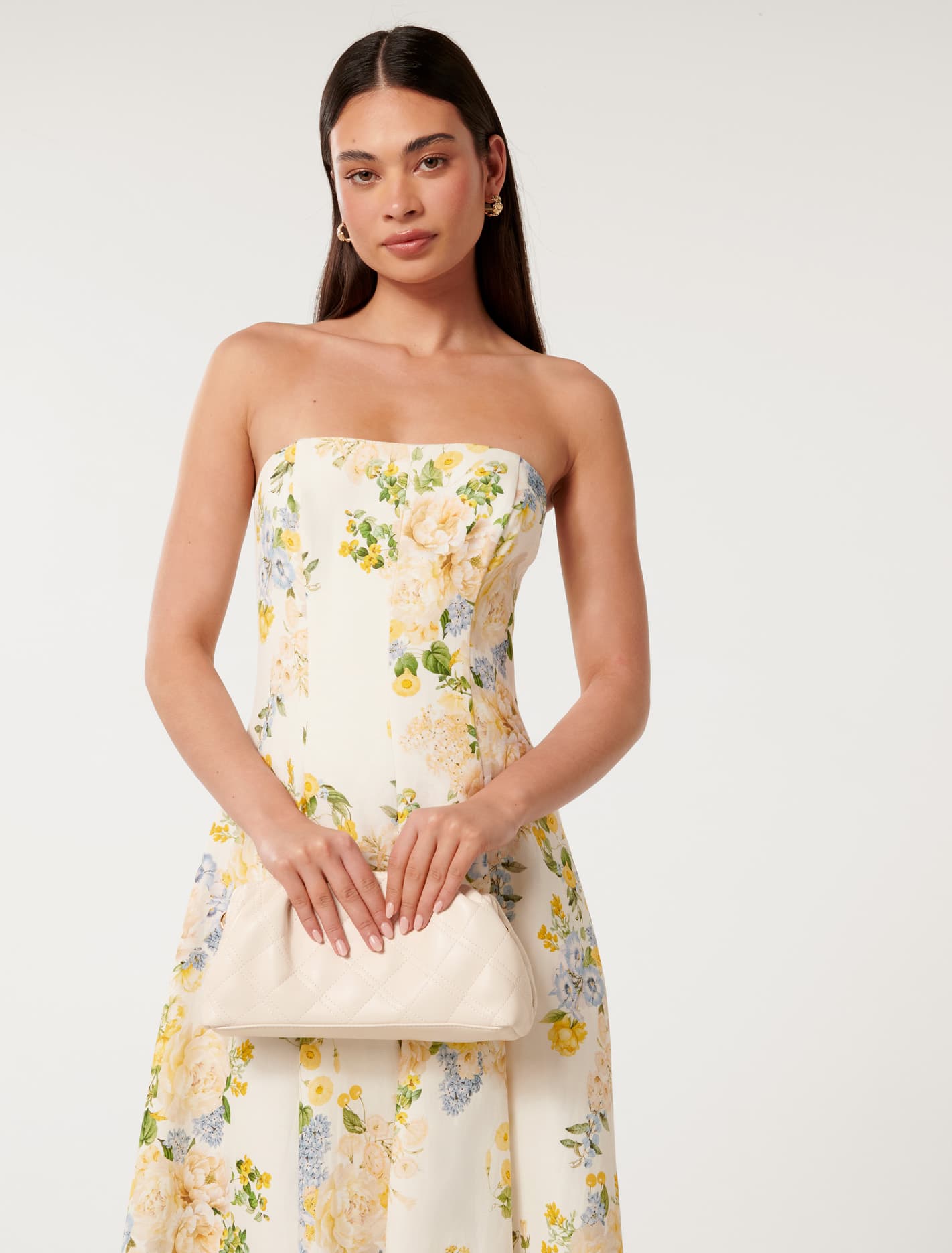 Signature Saskia Soft Quilt Clutch Ivory