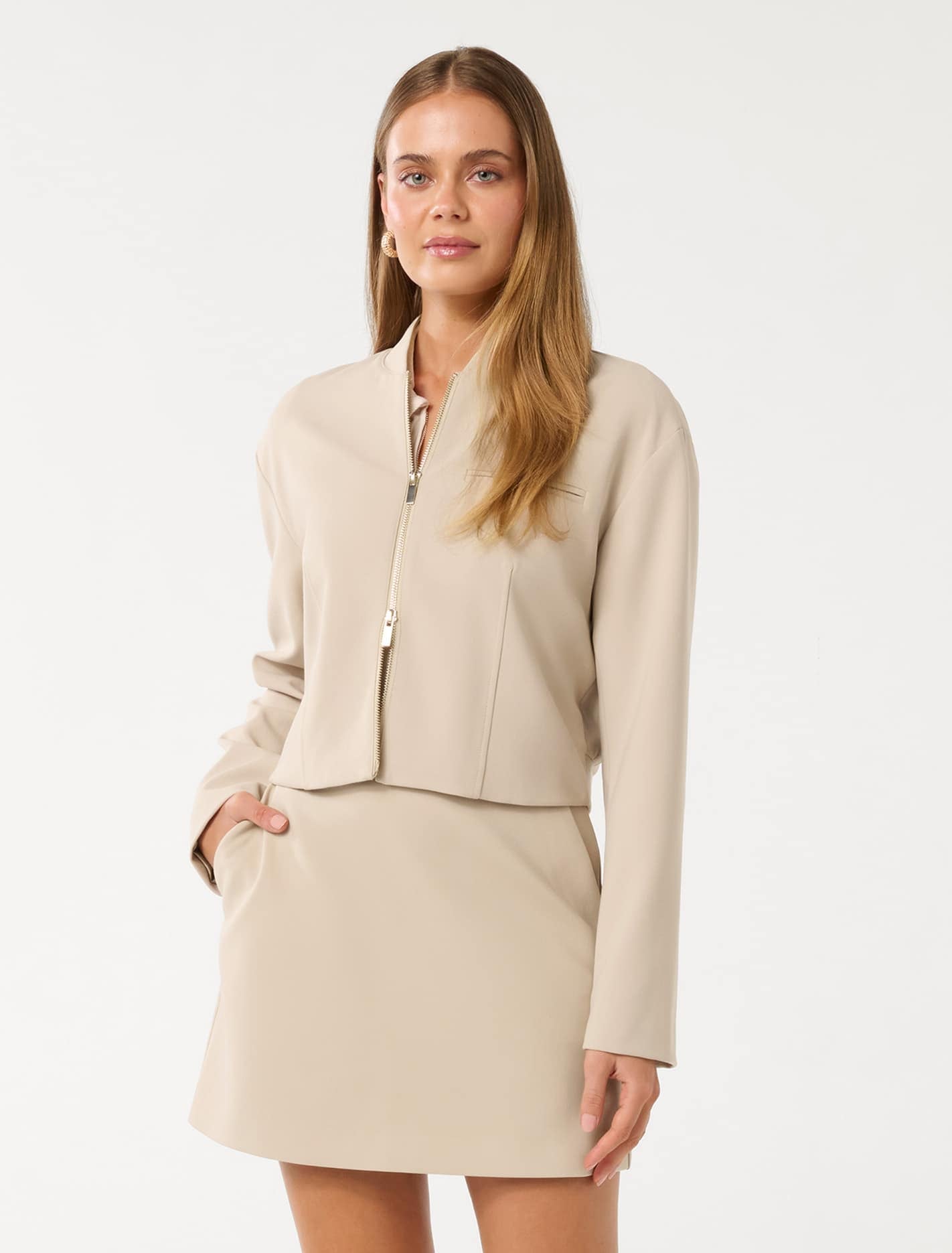 Maddison Formal Bomber Jacket Soft Camel Set