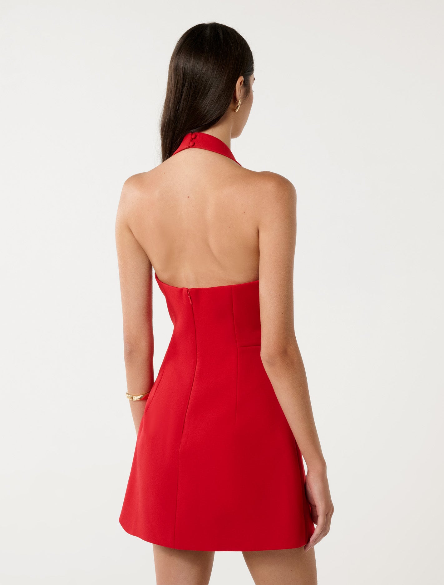Ricki Halter Hook and Eye Mini Dress Barbados Cherry