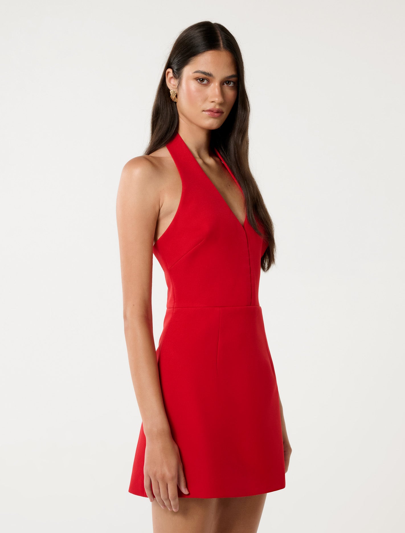 Ricki Halter Hook and Eye Mini Dress Barbados Cherry