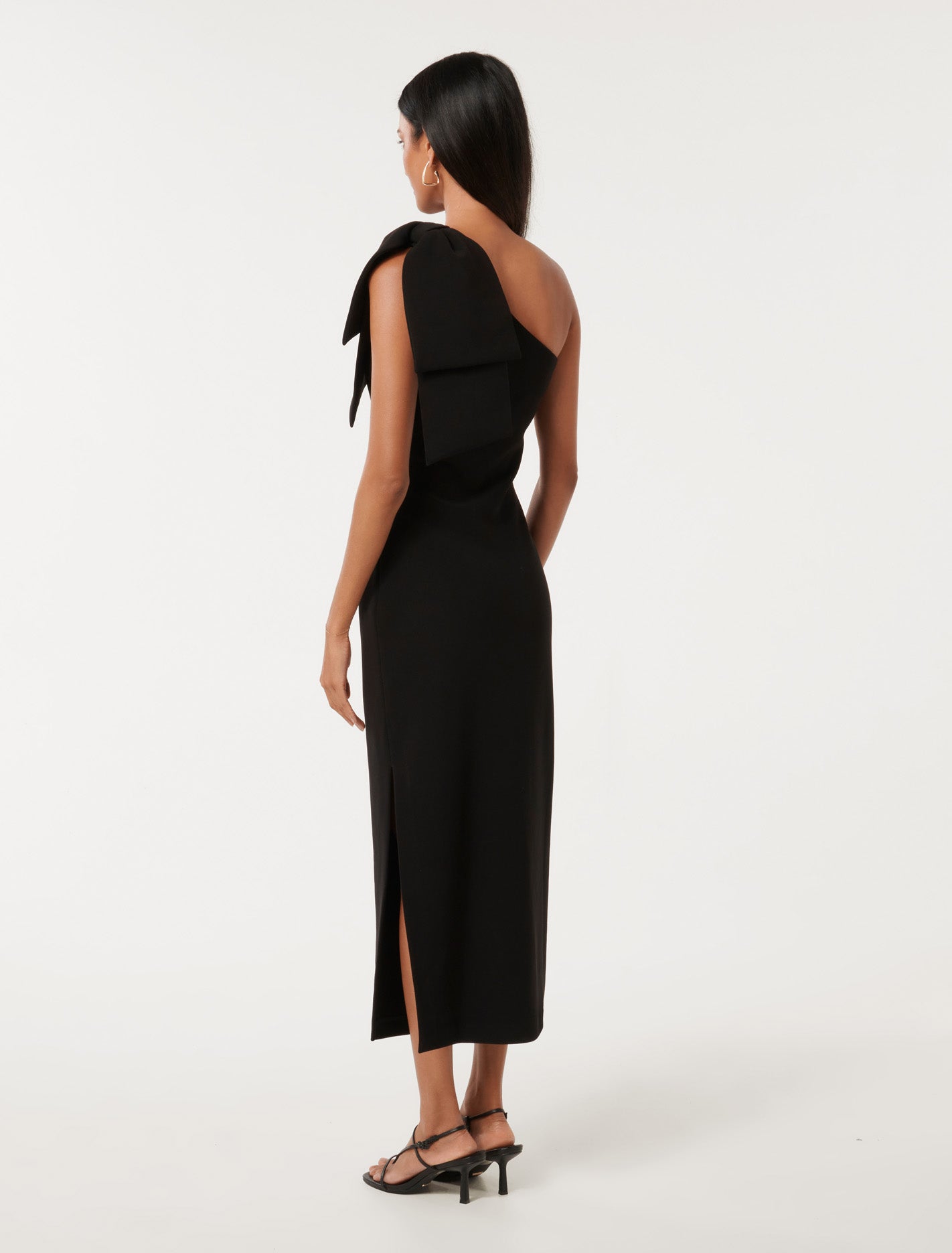 Jade Petite Bow Bodycon Midi Dress Black