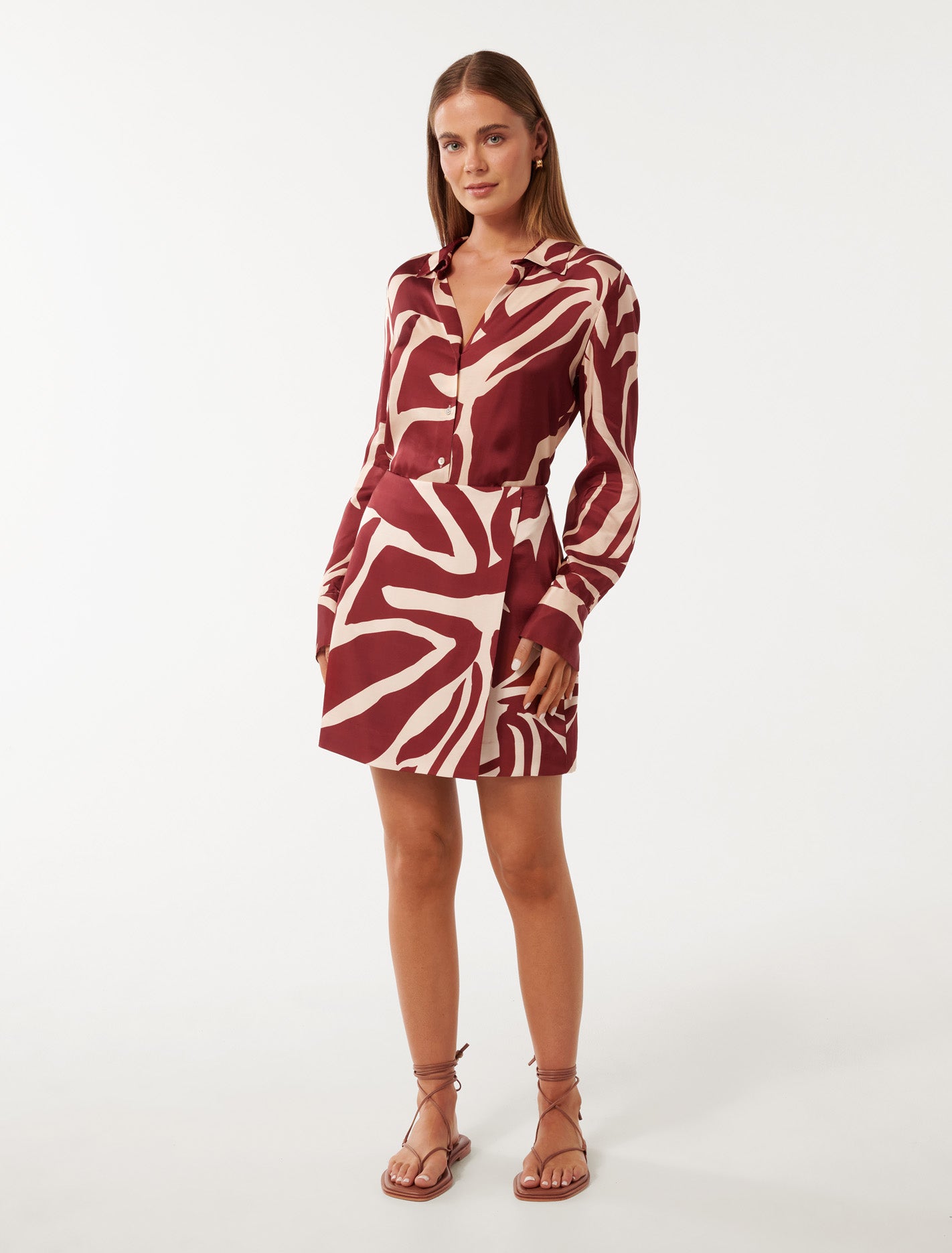 Harvey Wrap Mini Skirt Dark Drew Co-ord