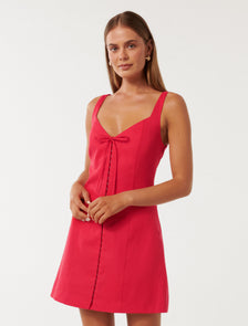 Monica Bow-Front Mini Dress Heirloom Tomato