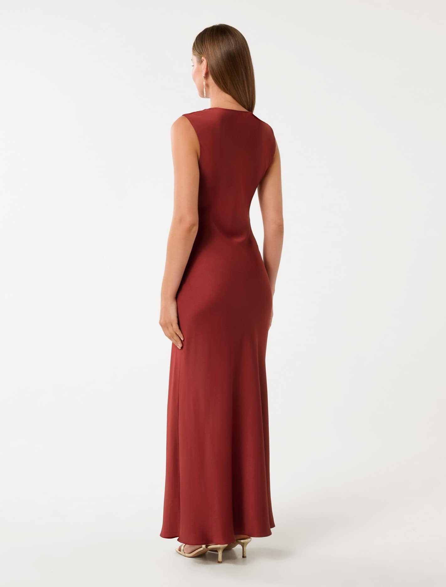 Ava Draped Satin Maxi Dress Shiraz