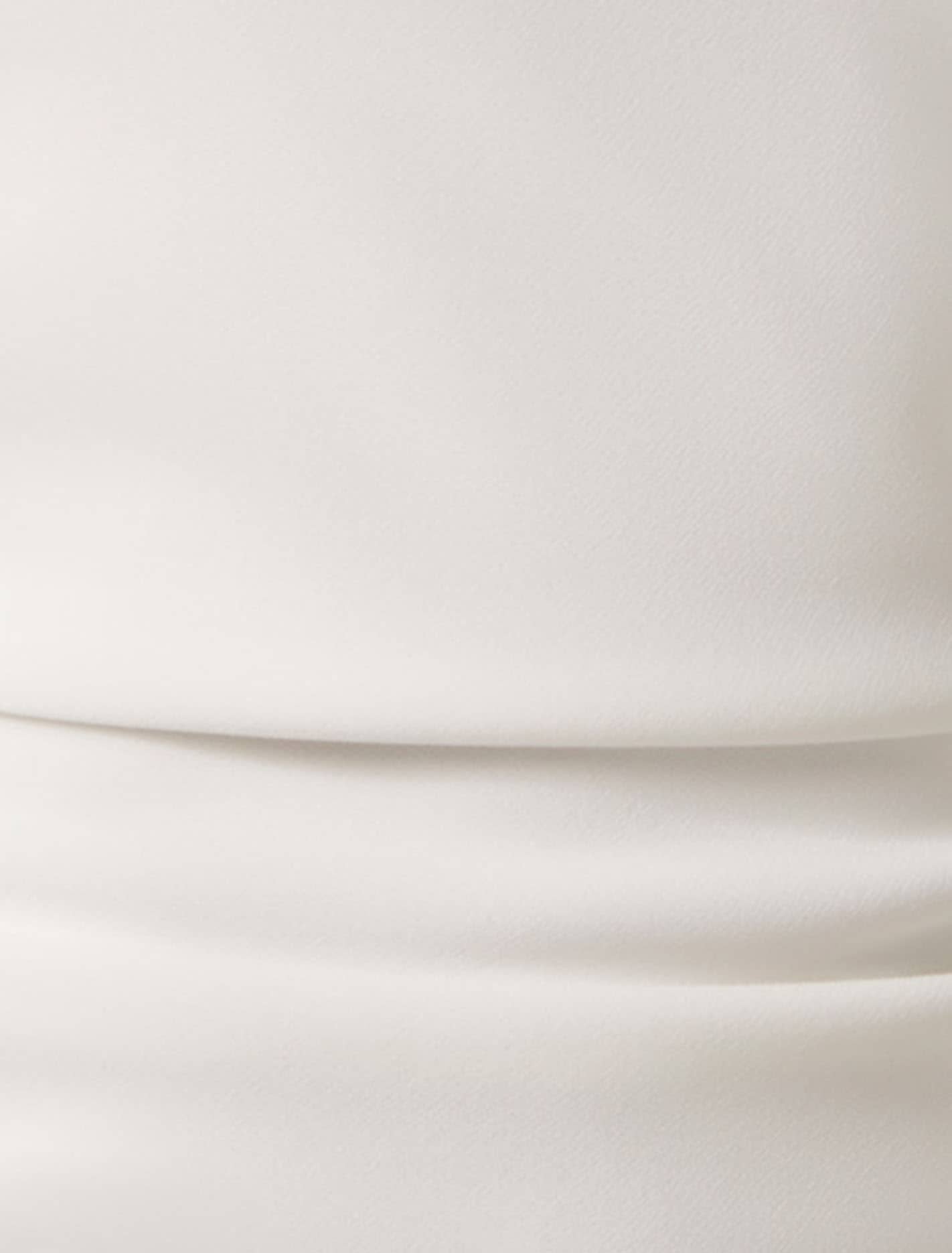 Reina Petite Ruched Bodycon Midi Dress Porcelain