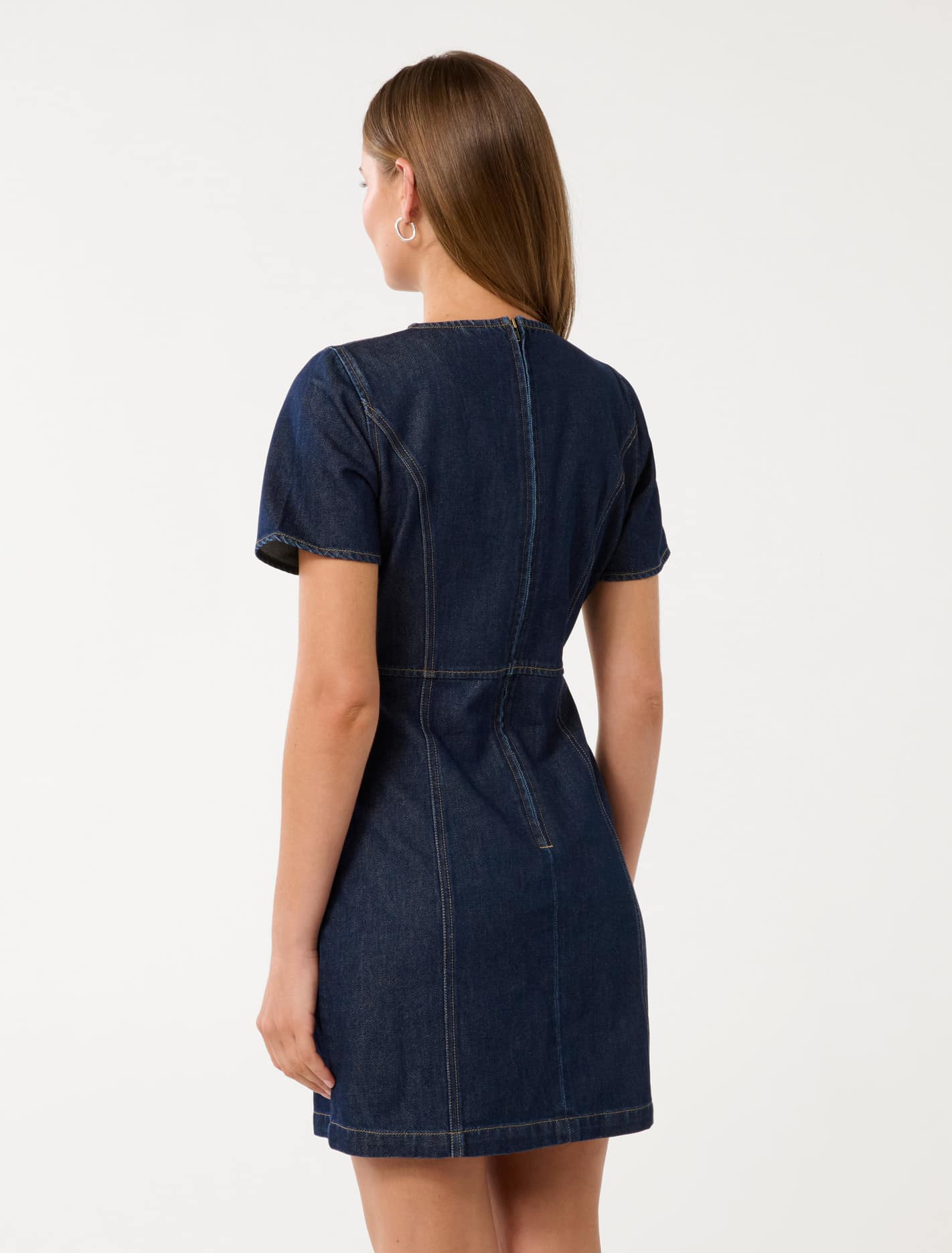 Bleu Shift Denim Dress Dark Rinse Wash