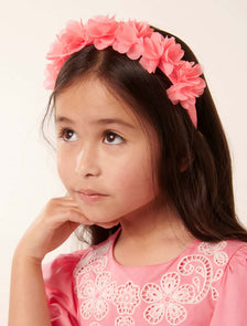 Penelope Soft Tulle Flower Headband Geranium Pink