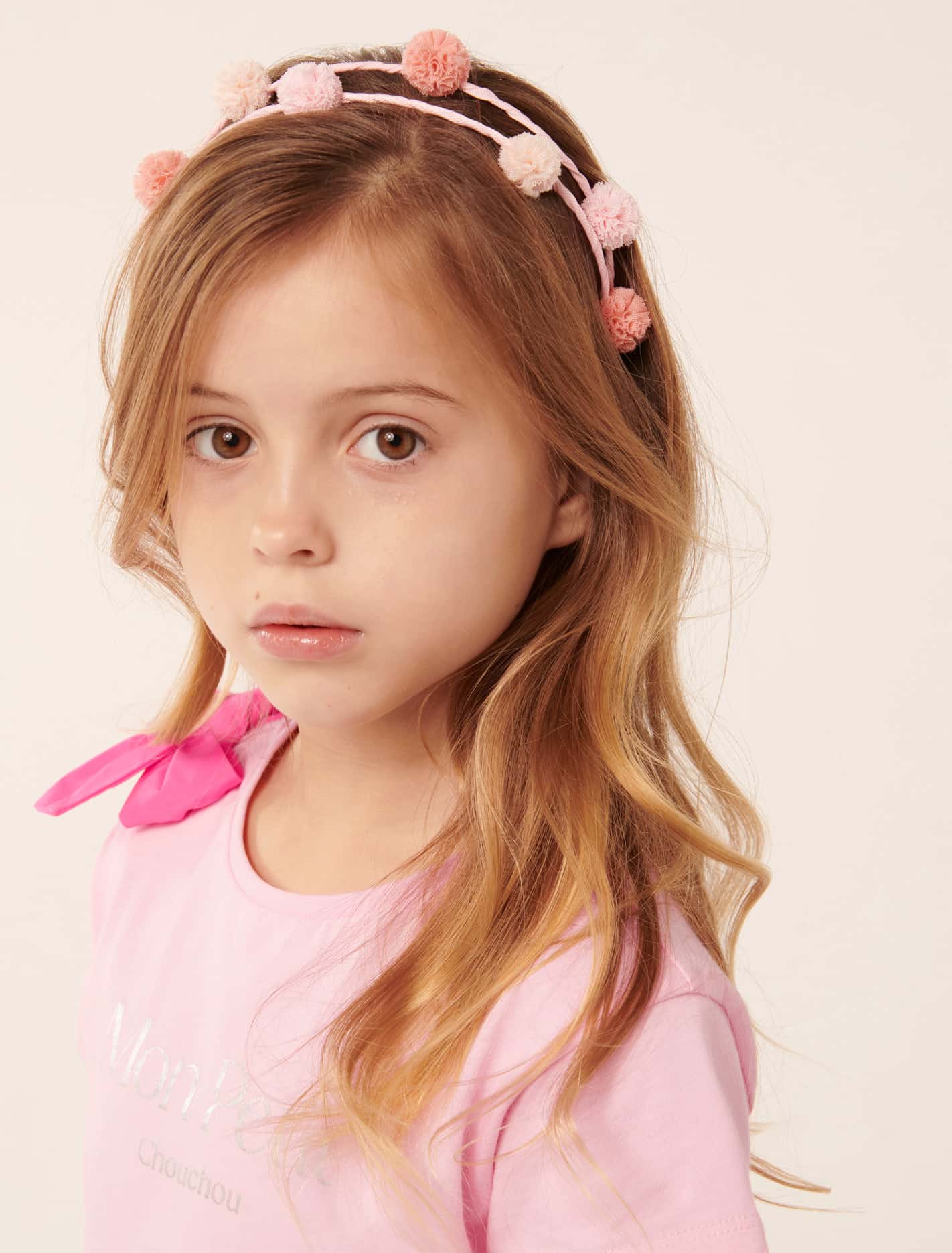 Ophelia Pom Pom Headband Pink Multi
