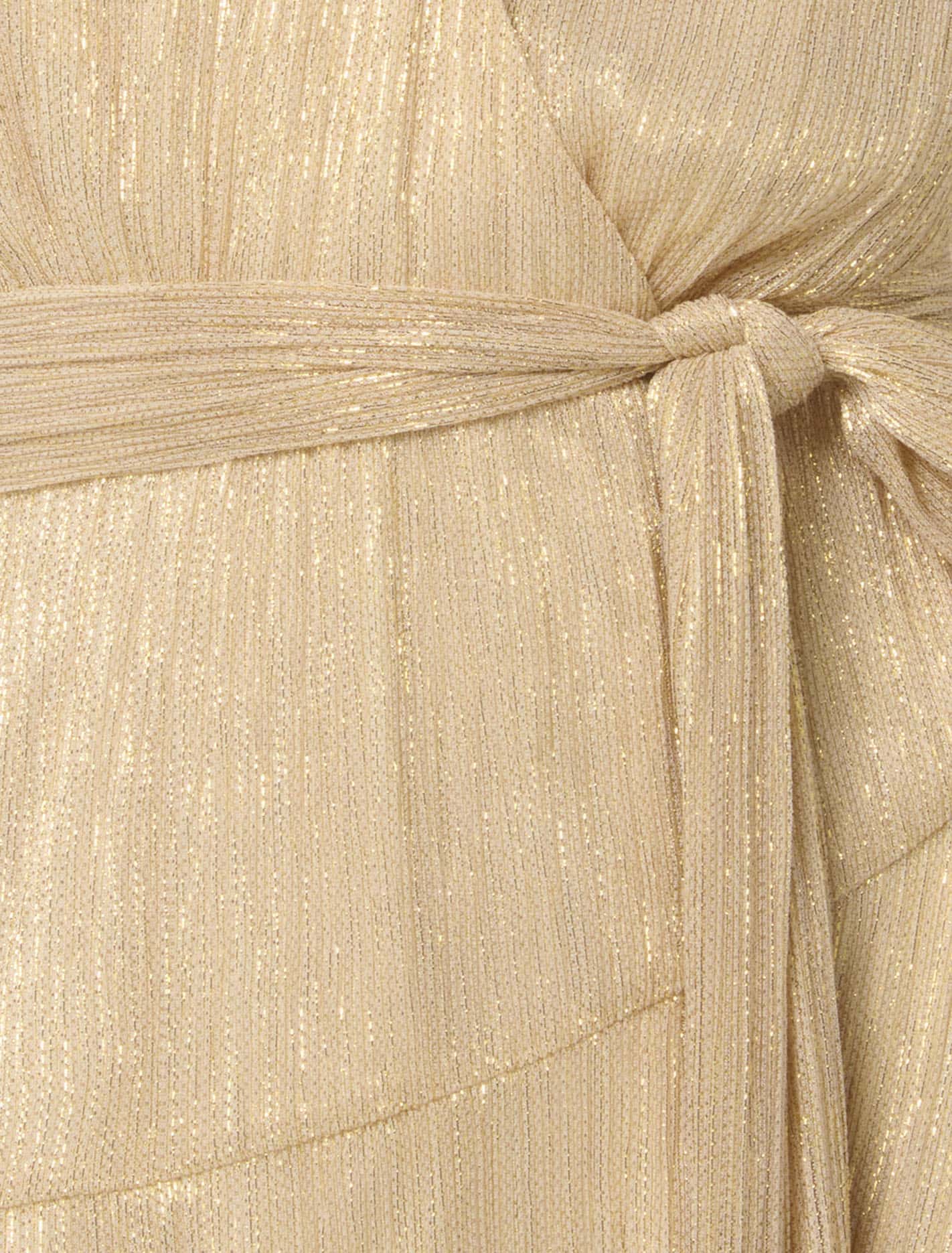 Josephine Plisse Wrap Mini Dress Gold