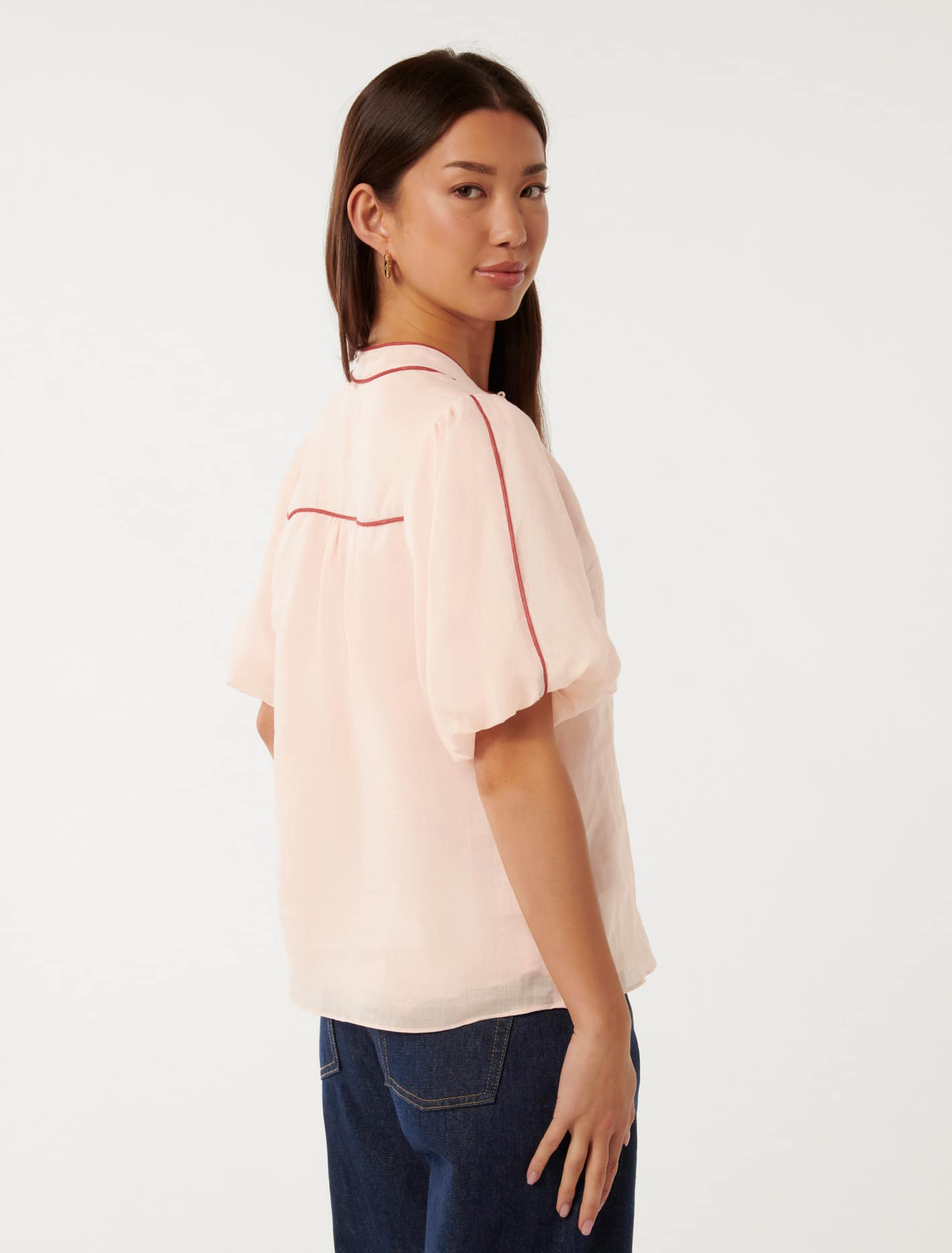 Perry Piping Blouse Misty Pink