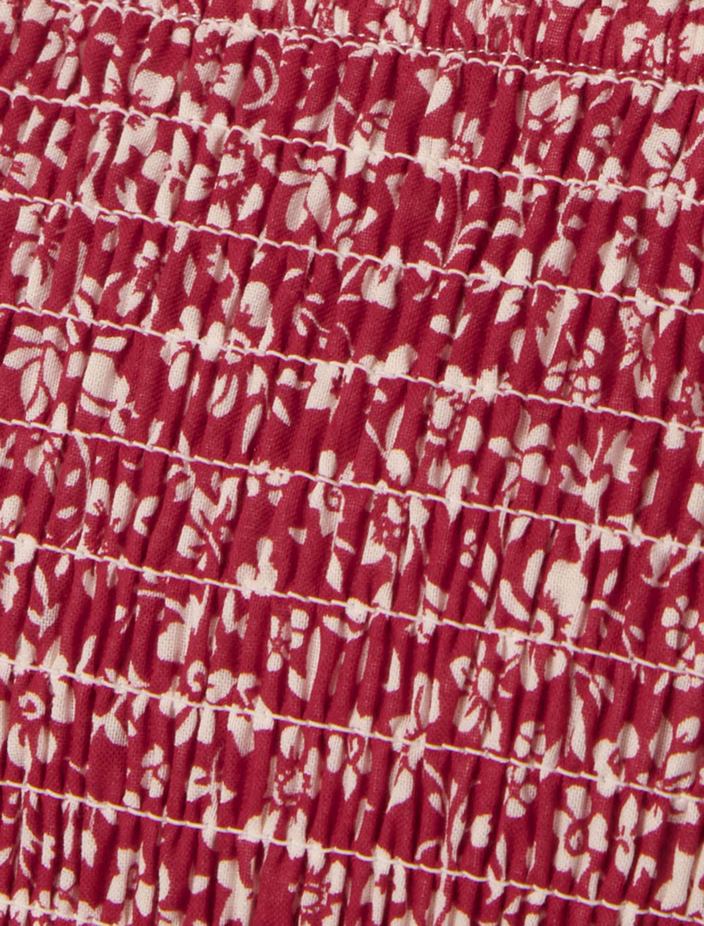 Odette Printed Cotton Mini Dress Red Park Ditsy