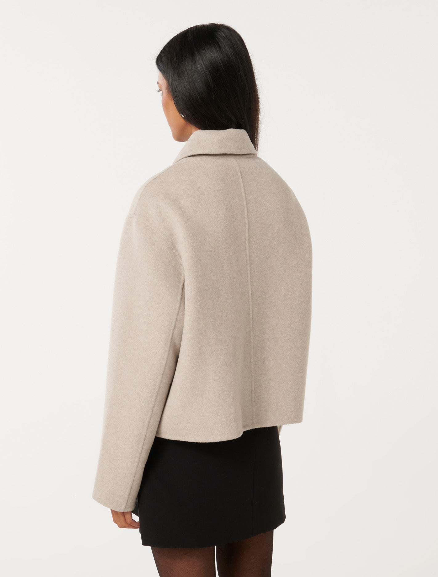 Eden Petite Zip-Through Felled Jacket Soft Oatmeal